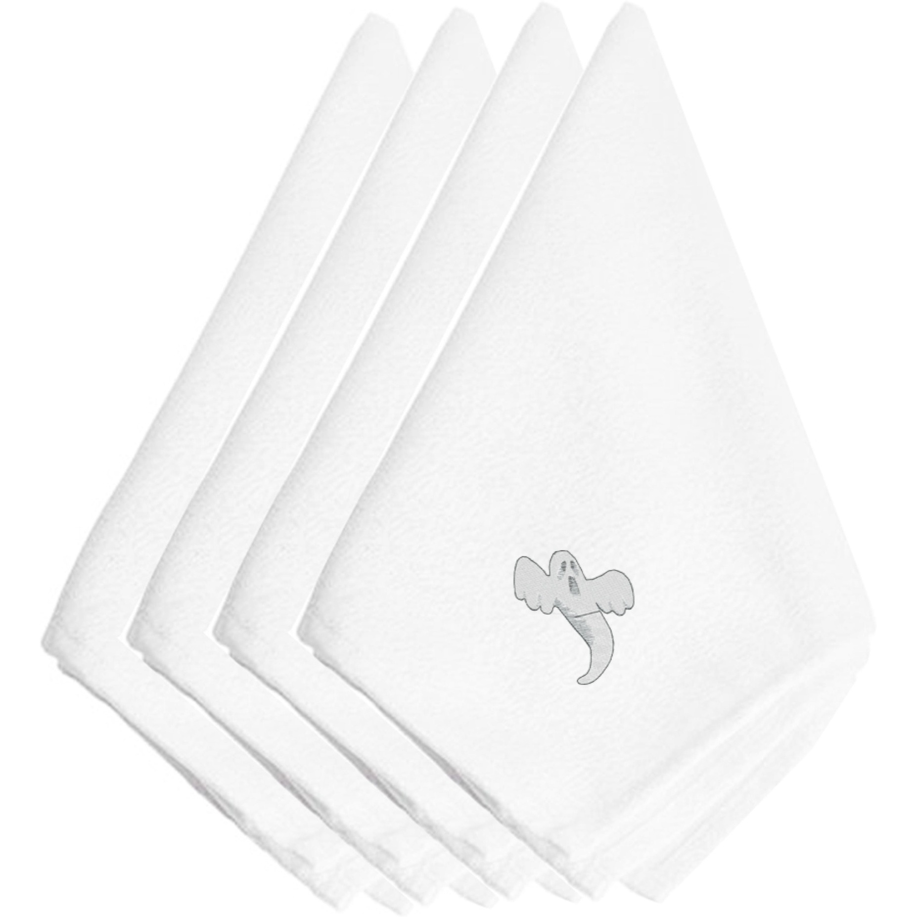 &quotCaroline's Treasures EMBT3015NPKE Halloween Single Ghost Embroidered Napkins (Set of 4), 20"", Multicolor"