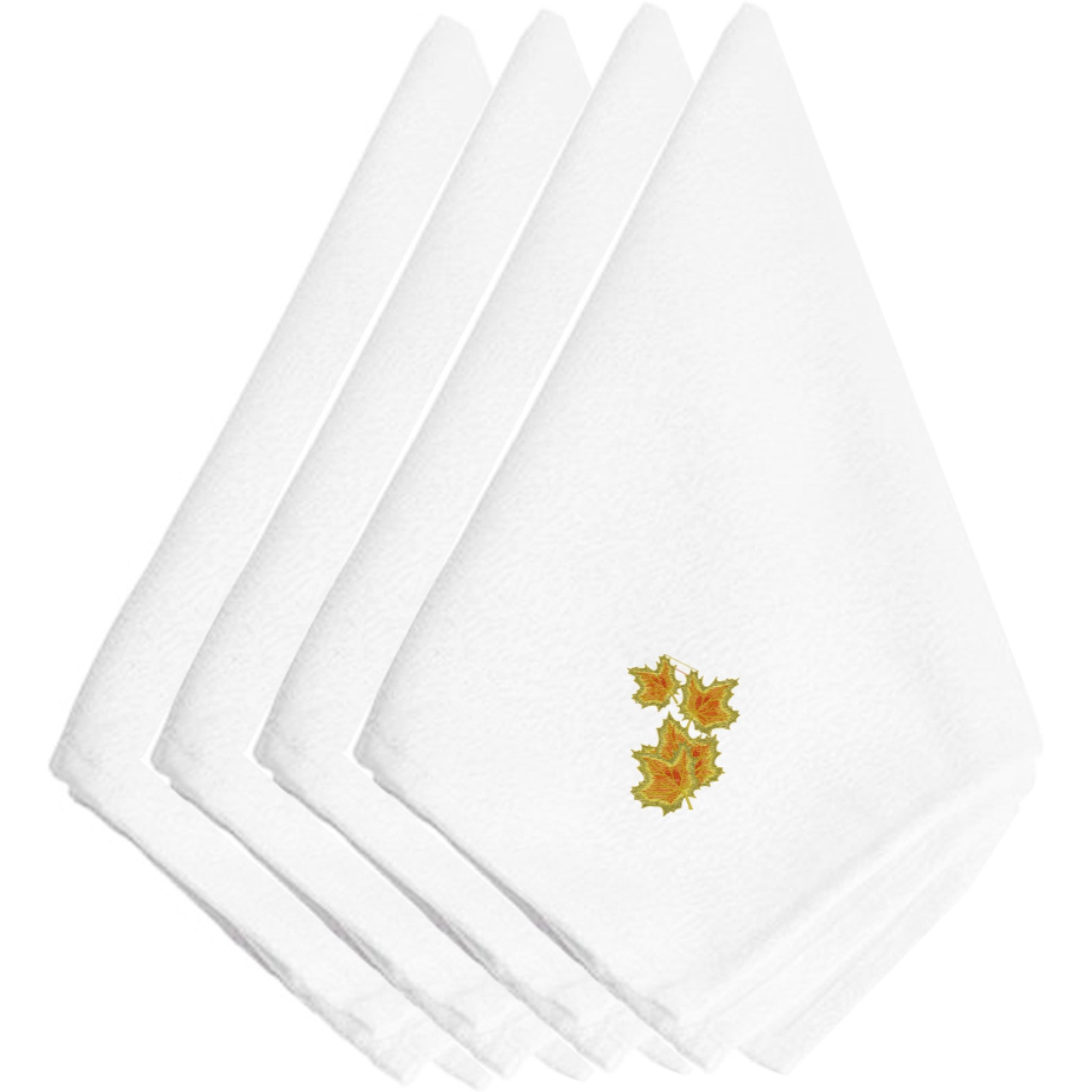 &quotCaroline's Treasures EMBT3448NPKE Fall Maple Spray Embroidered Napkins (Set of 4), 20"", Multicolor"