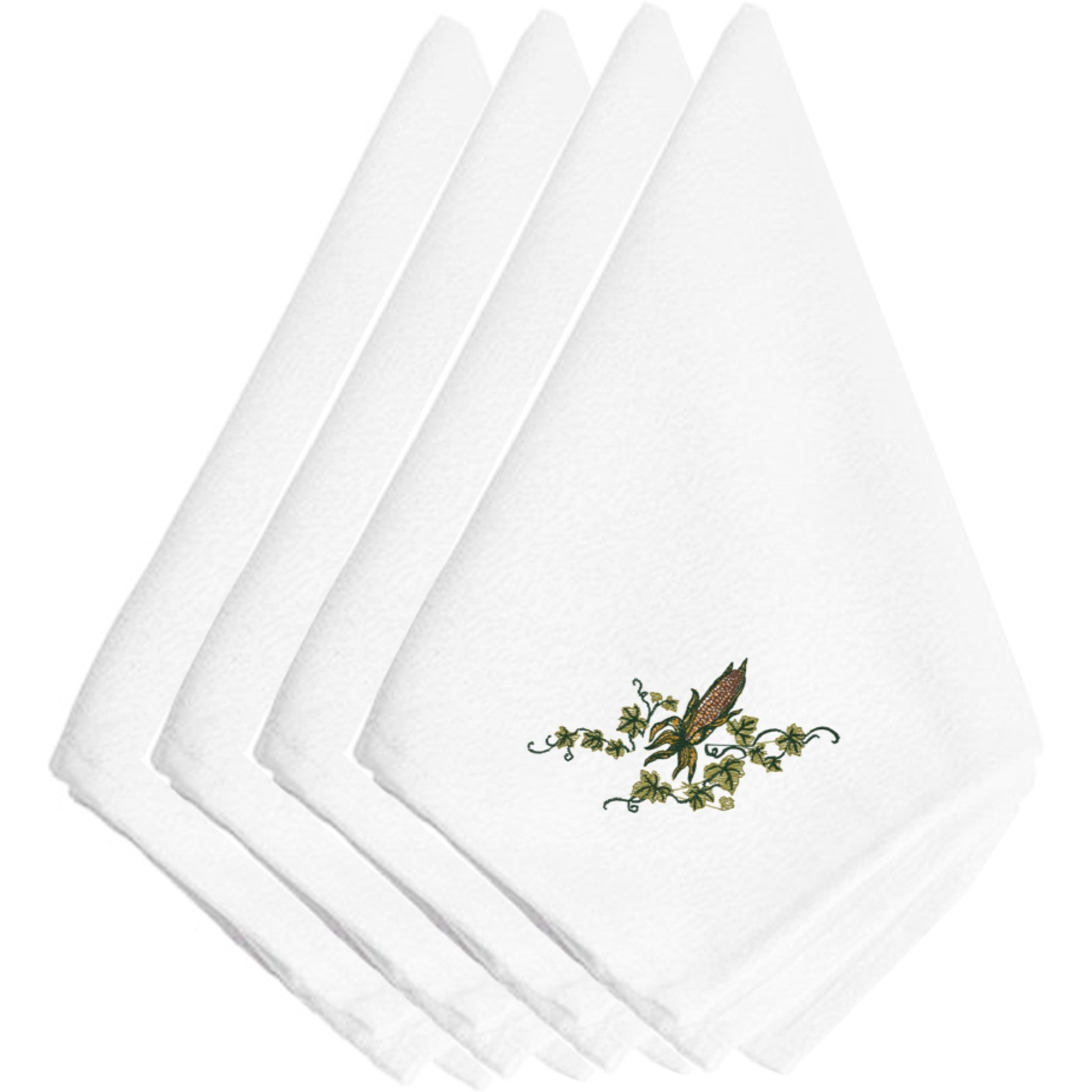 &quotCaroline's Treasures EMBT3819NPKE Fall Ear of Corn and Ivy Embroidered Napkins (Set of 4), 20"", Multicolor"