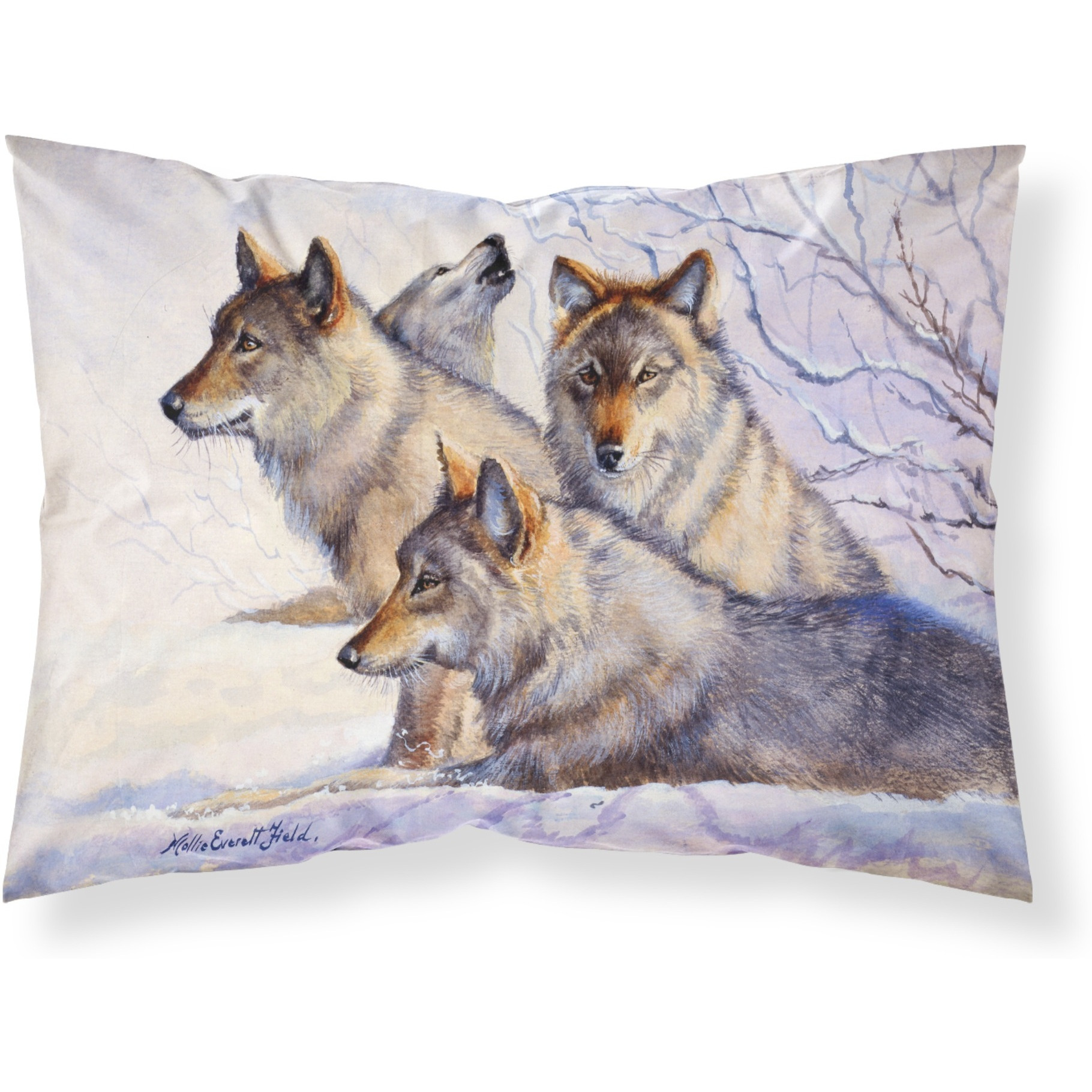 &quotCaroline's Treasures "&quotWolves by Mollie Field"" Printed, Polyester Envelope Closure pillowcase, Standard, Multicolor"