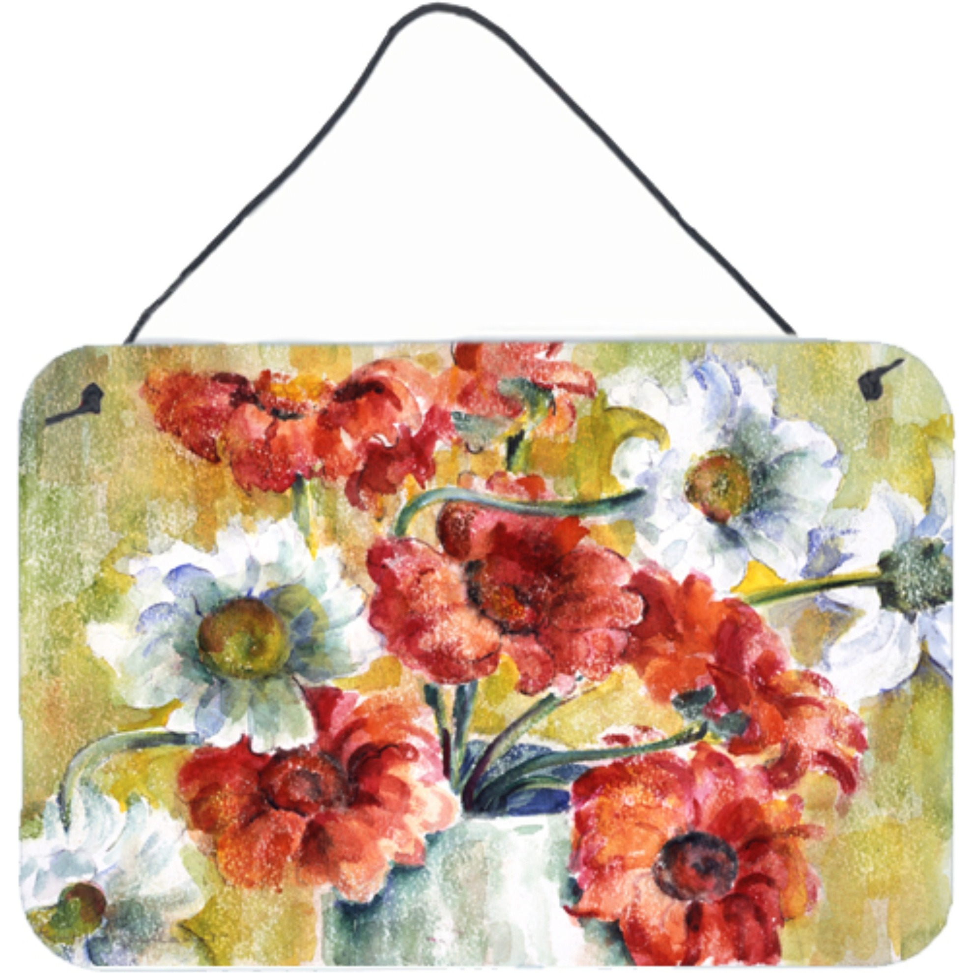 &quotCaroline's Treasures Flowers by Fiona Goldbacher Wall or Door Hanging Prints GFGO0028DS812, 8"&quotH x 12"&quotW, Multicolor"