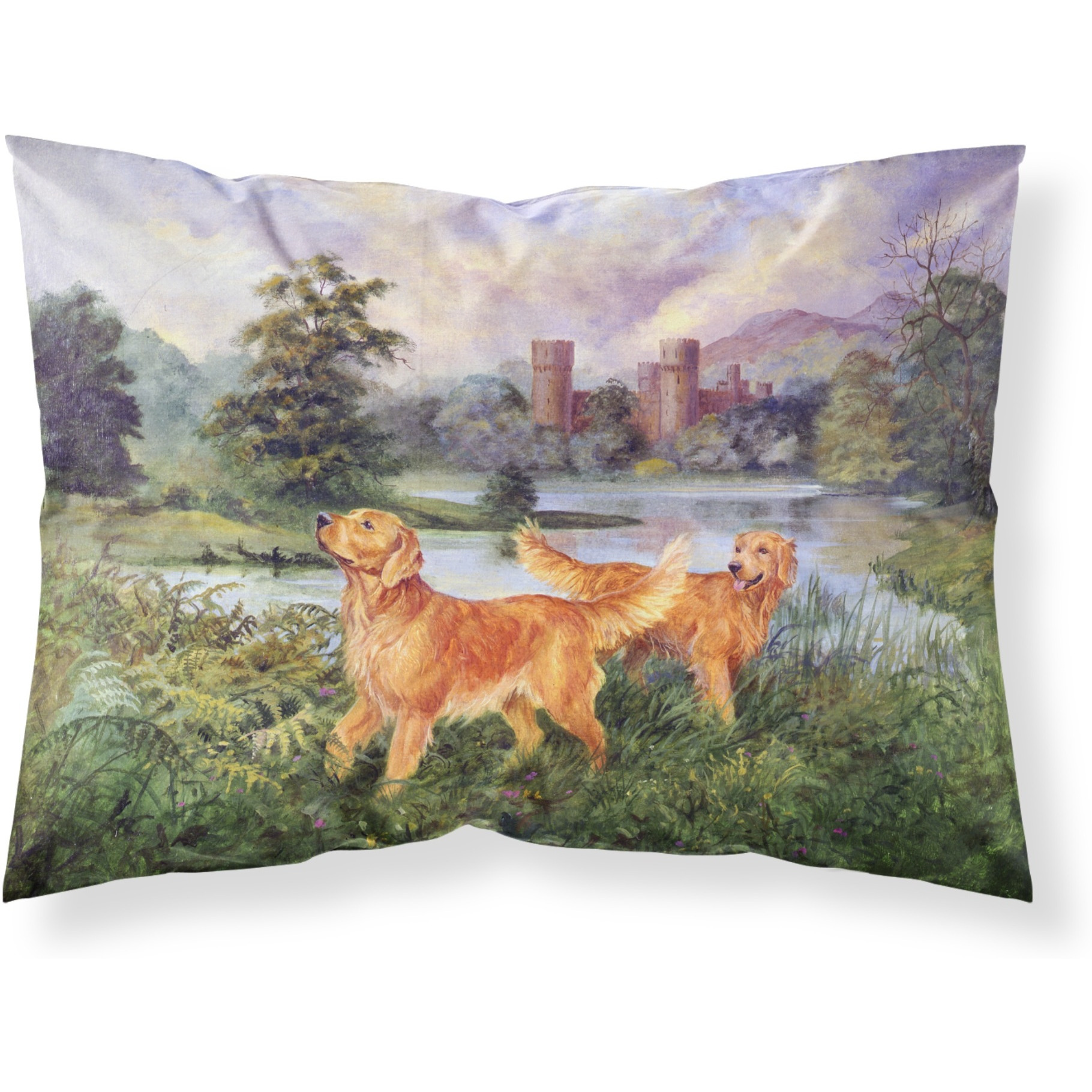 &quotCaroline's Treasures Golden Retrievers Fabric Standard Pillowcase HEH0098PILLOWCASE, Multicolor"