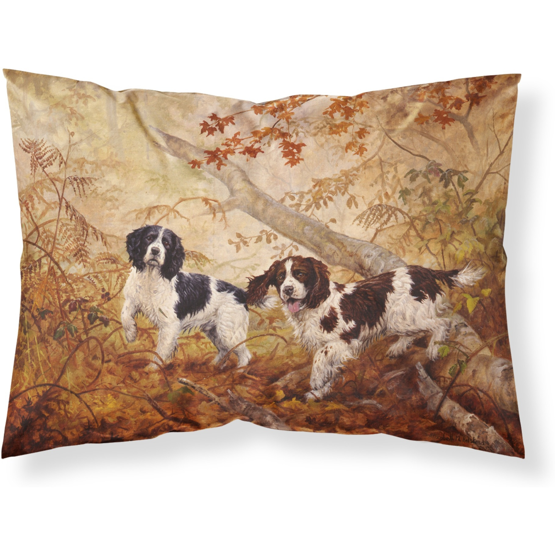 &quotCaroline's Treasures Springer Spaniels by Elizabeth Halstead Fabric Standard Pillowcase HEH0139PILLOWCASE, Multicolor"
