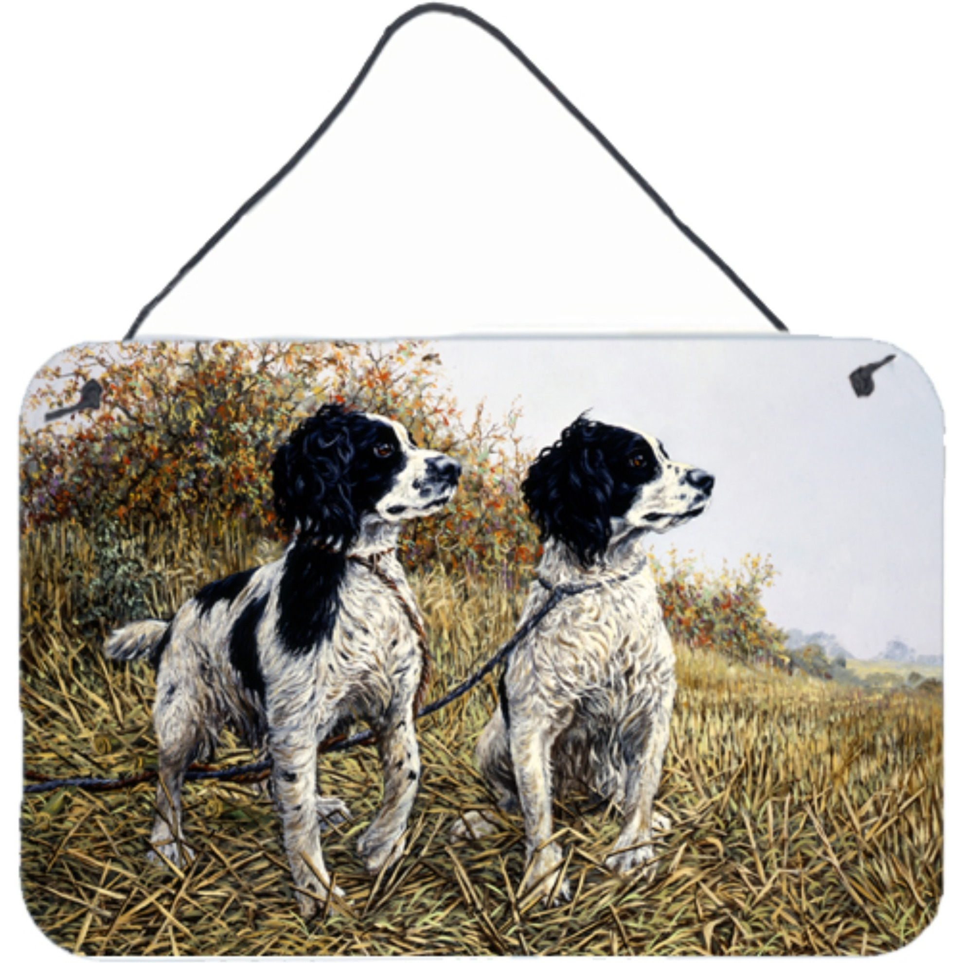 &quotCaroline's Treasures Two Springer Spaniels by Michael Herring Wall or Door Hanging Prints HMHE0001DS812, 8HX12W"