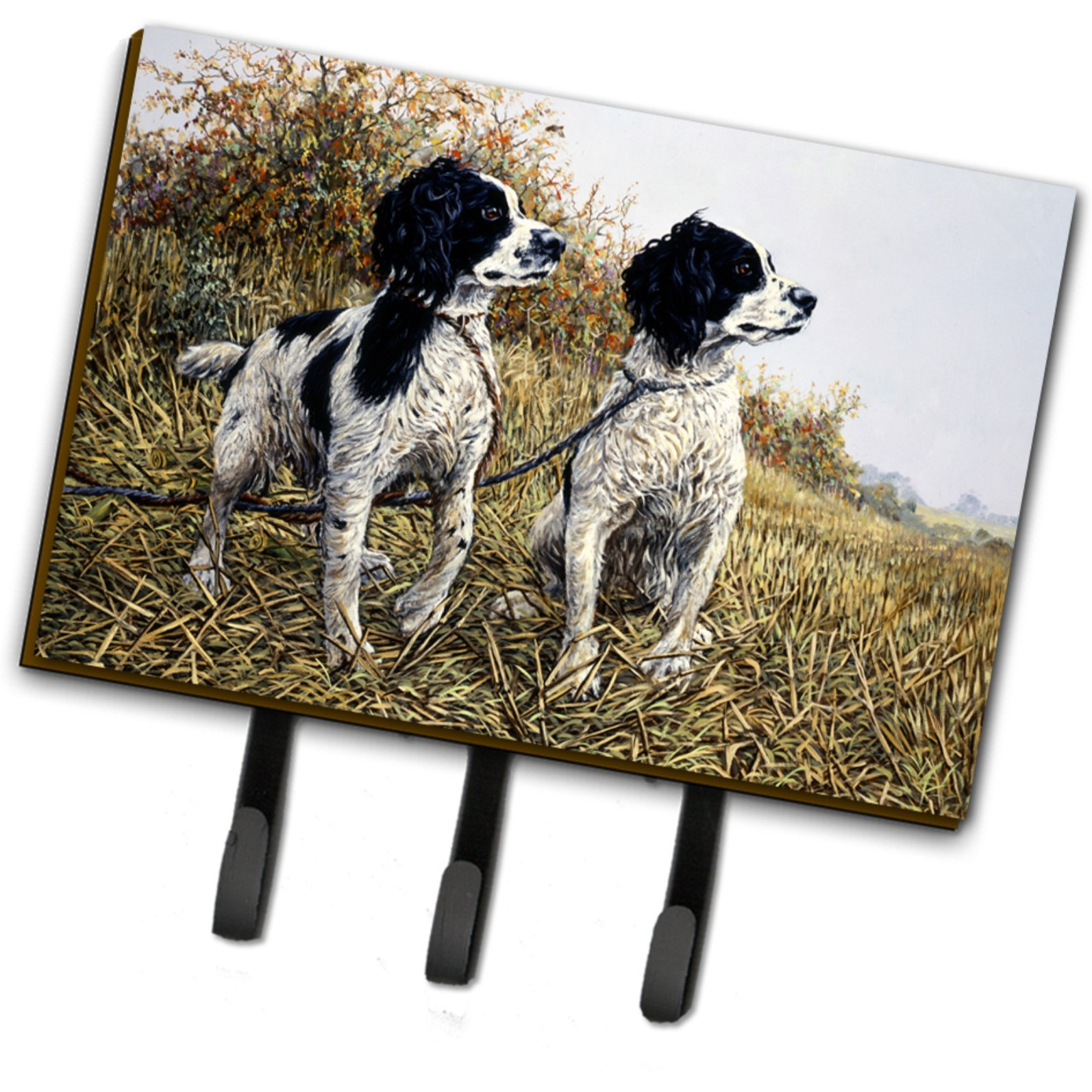 &quotCaroline's Treasures HMHE0001TH68 Two Springer Spaniels by Michael Herring Leash or Key Holder, Large, Multicolor"