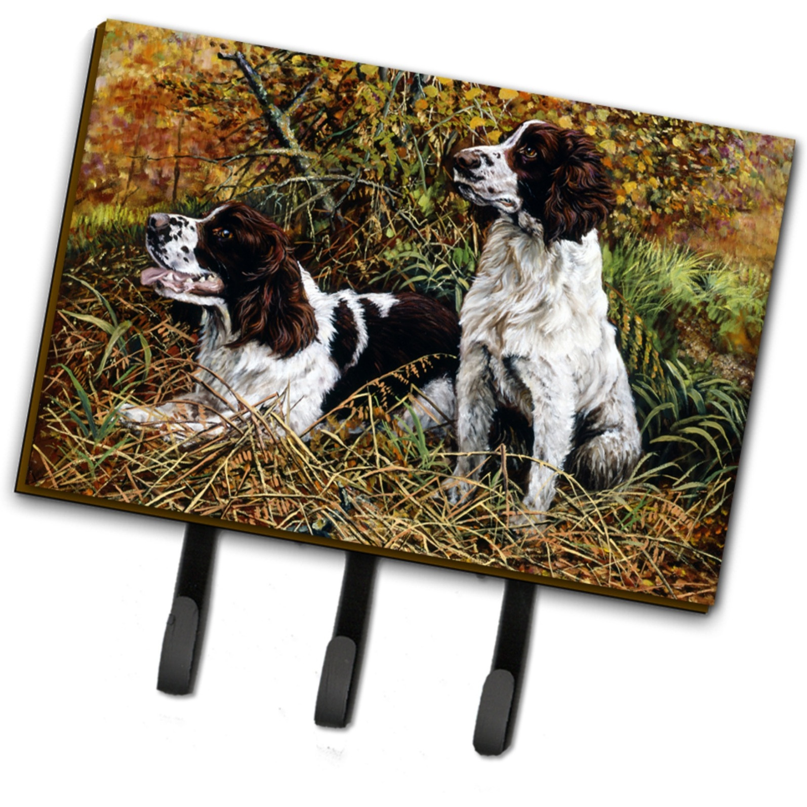 &quotCaroline's Treasures HMHE0002TH68 Two Springer Spaniels In The Grasses Leash or Key Holder, Large, Multicolor"