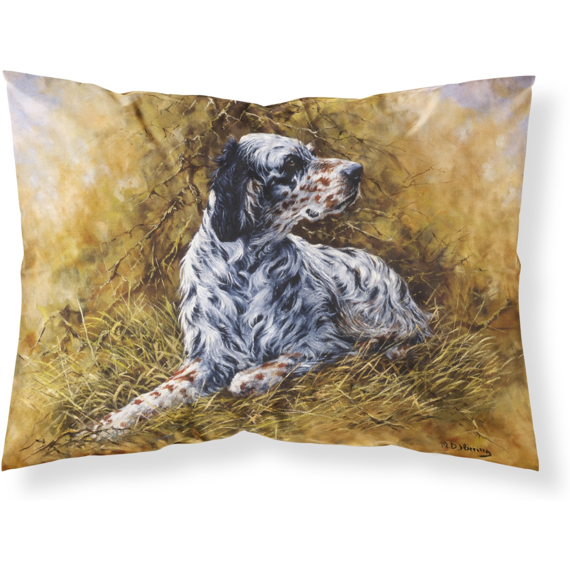 &quotCaroline's Treasures English Setter by Michael Herring Fabric Standard Pillowcase HMHE0007PILLOWCASE, Multicolor"