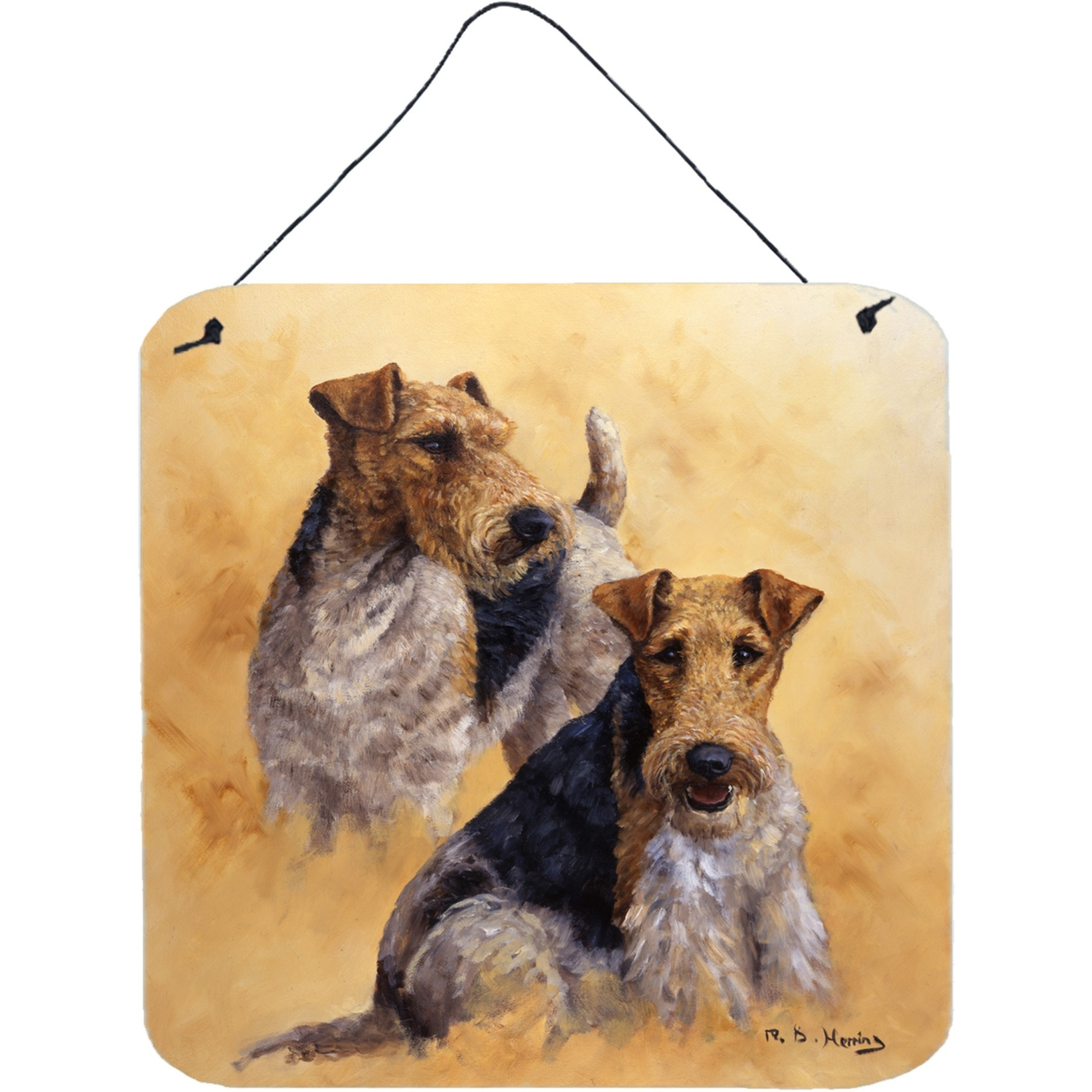 &quotCaroline's Treasures Fox Terriers by Michael Herring Wall or Door Hanging Prints HMHE0180DS66, 6HX6W, Multicolor"