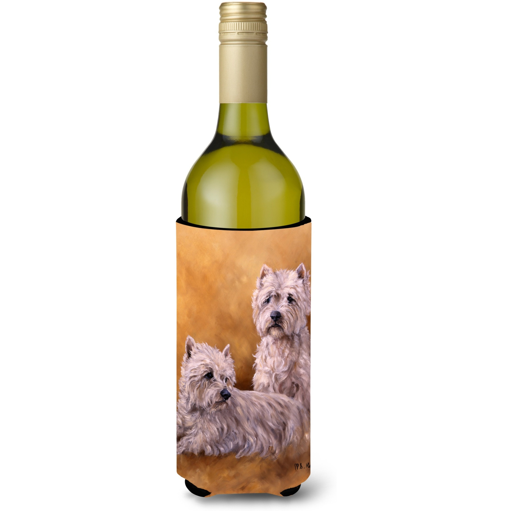 &quotCaroline's Treasures Westies by Michael Herring Wine Bottle Koozie Hugger, 750ml, Multicolor"