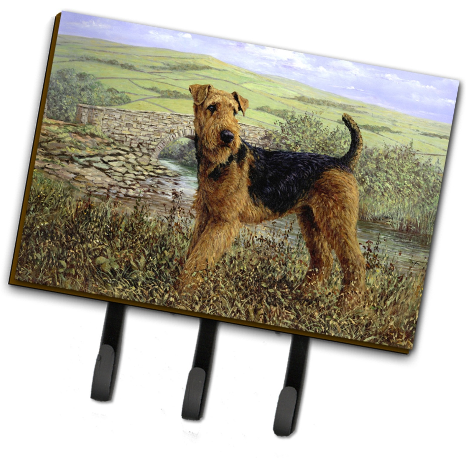 &quotCaroline's Treasures HMHE0245TH68 Airedale Terrier The Kings Country Leash or Key Holder, Large, Multicolor"