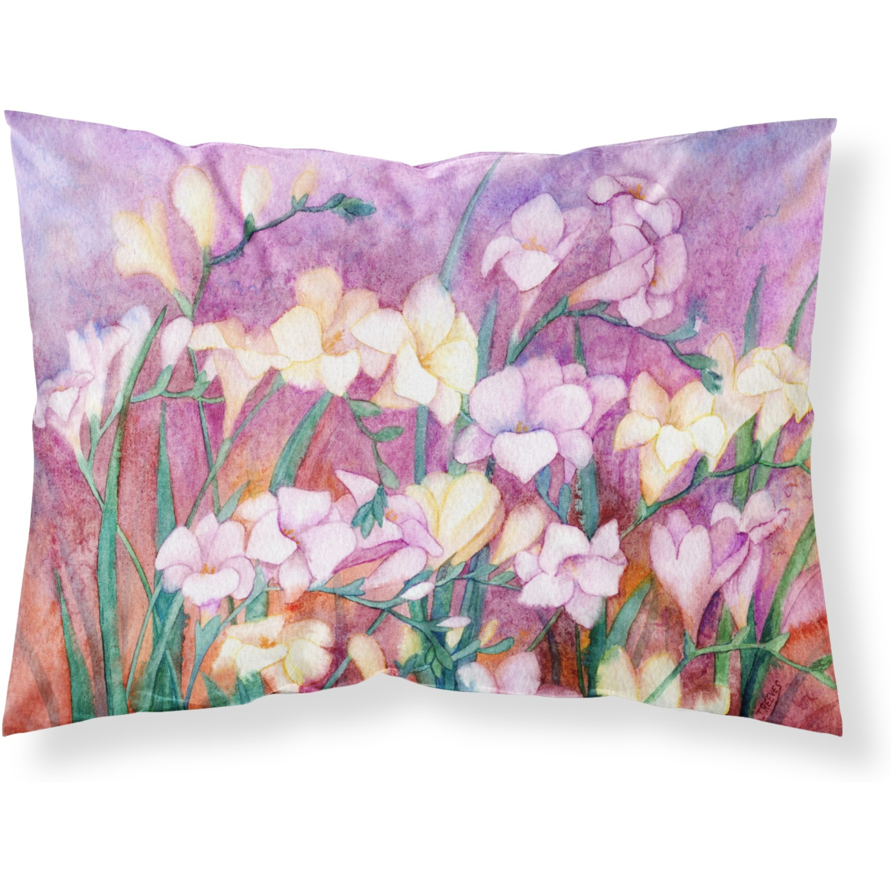 &quotCaroline's Treasures Freesias Fabric Standard Pillowcase IBD0249PILLOWCASE, Multicolor"