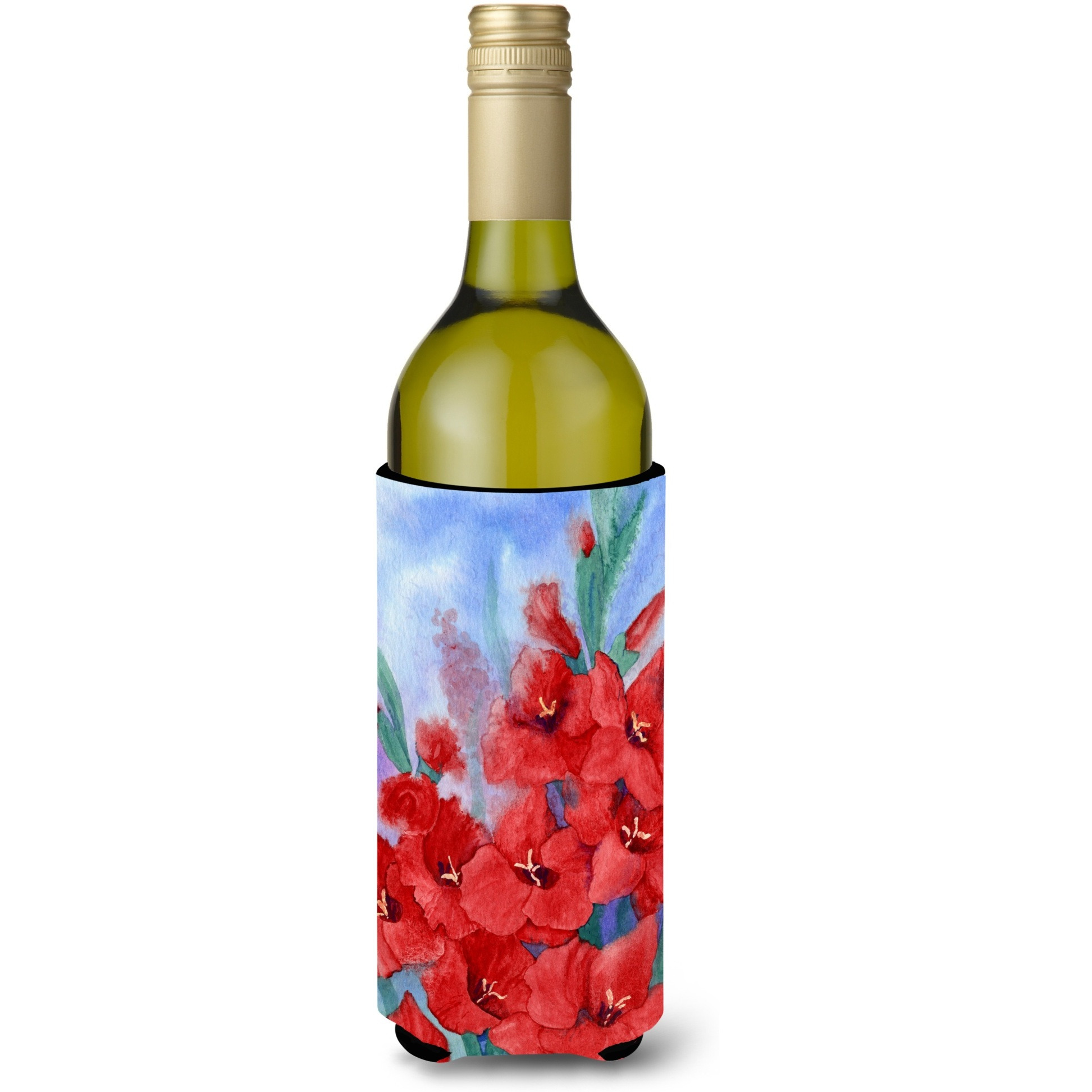 &quotCaroline's Treasures Gladioli Wine Bottle Koozie Hugger, 750ml, Multicolor"