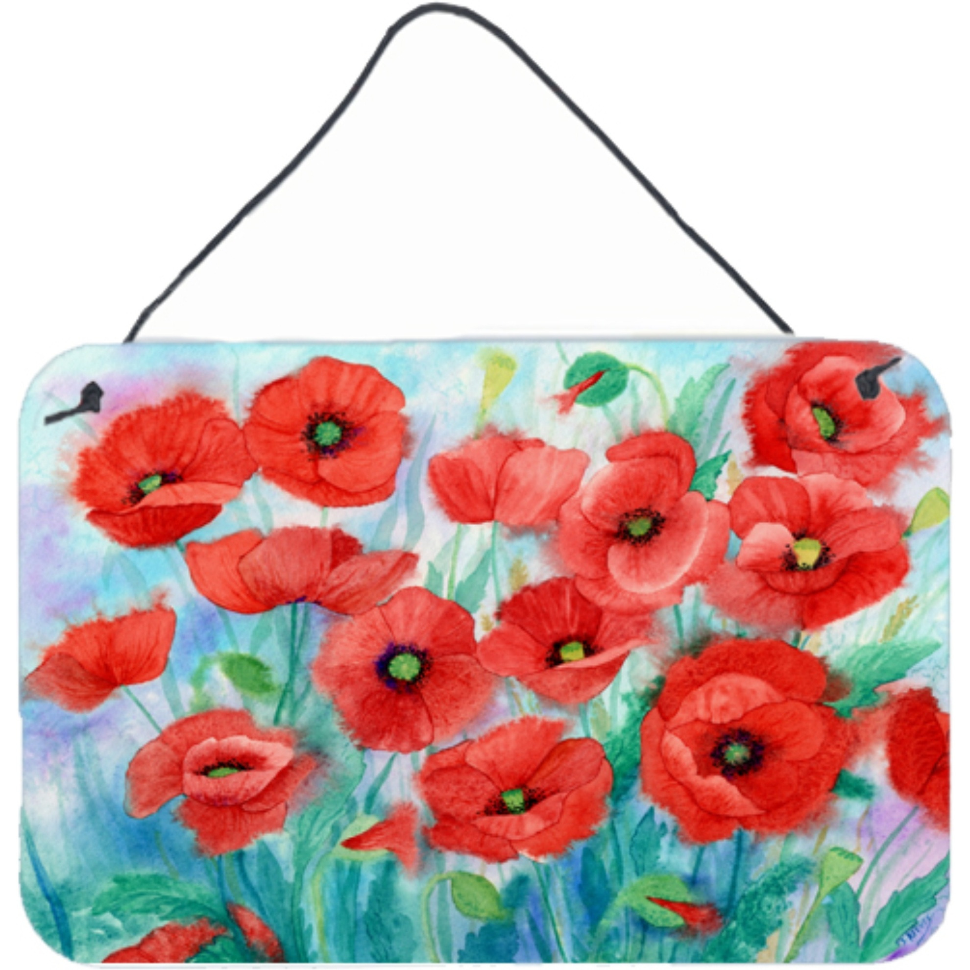 &quotCaroline's Treasures Poppies Wall or Door Hanging Prints IBD0258DS812, 8HX12W, Multicolor"