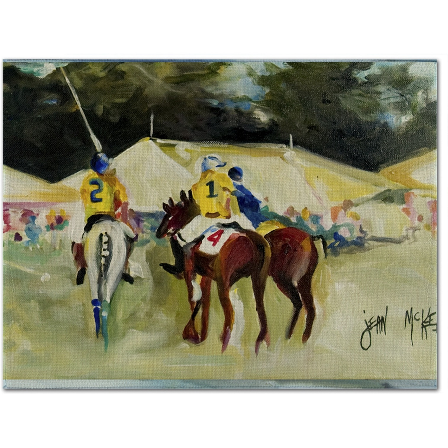 &quotCaroline's Treasures JMK1006PLMT Polo At The Point Fabric Placemat, Multicolor"