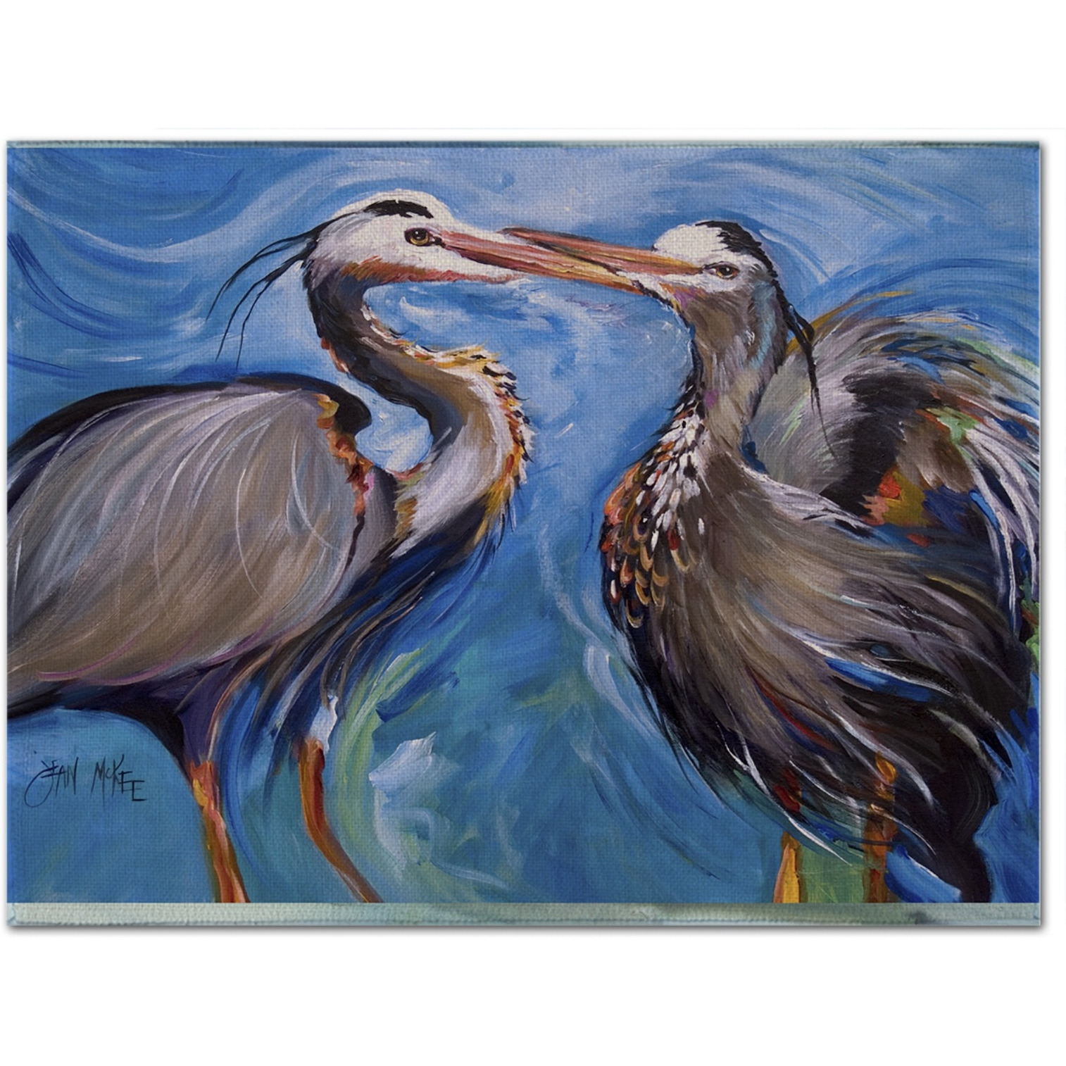 &quotCaroline's Treasures JMK1011PLMT Blue Heron Love Fabric Placemat, Multicolor"