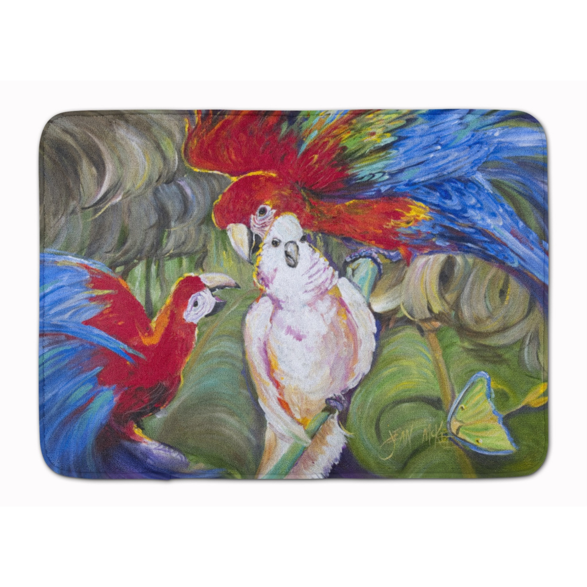 &quotCaroline's Treasures Menage-a-trois Parrots Floor Mat, 19"" x 27"", Multicolor"