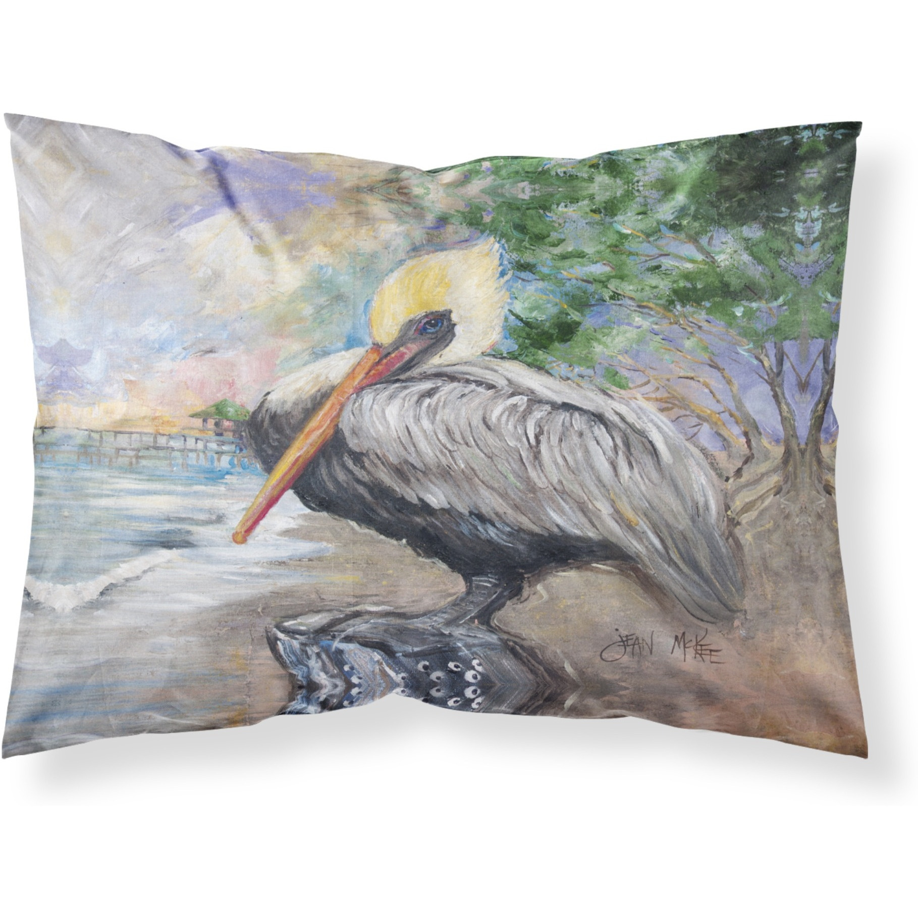 &quotCaroline's Treasures JMK1019PILLOWCASE Pelican Bay Fabric Standard Pillowcase, Large, Multicolor"