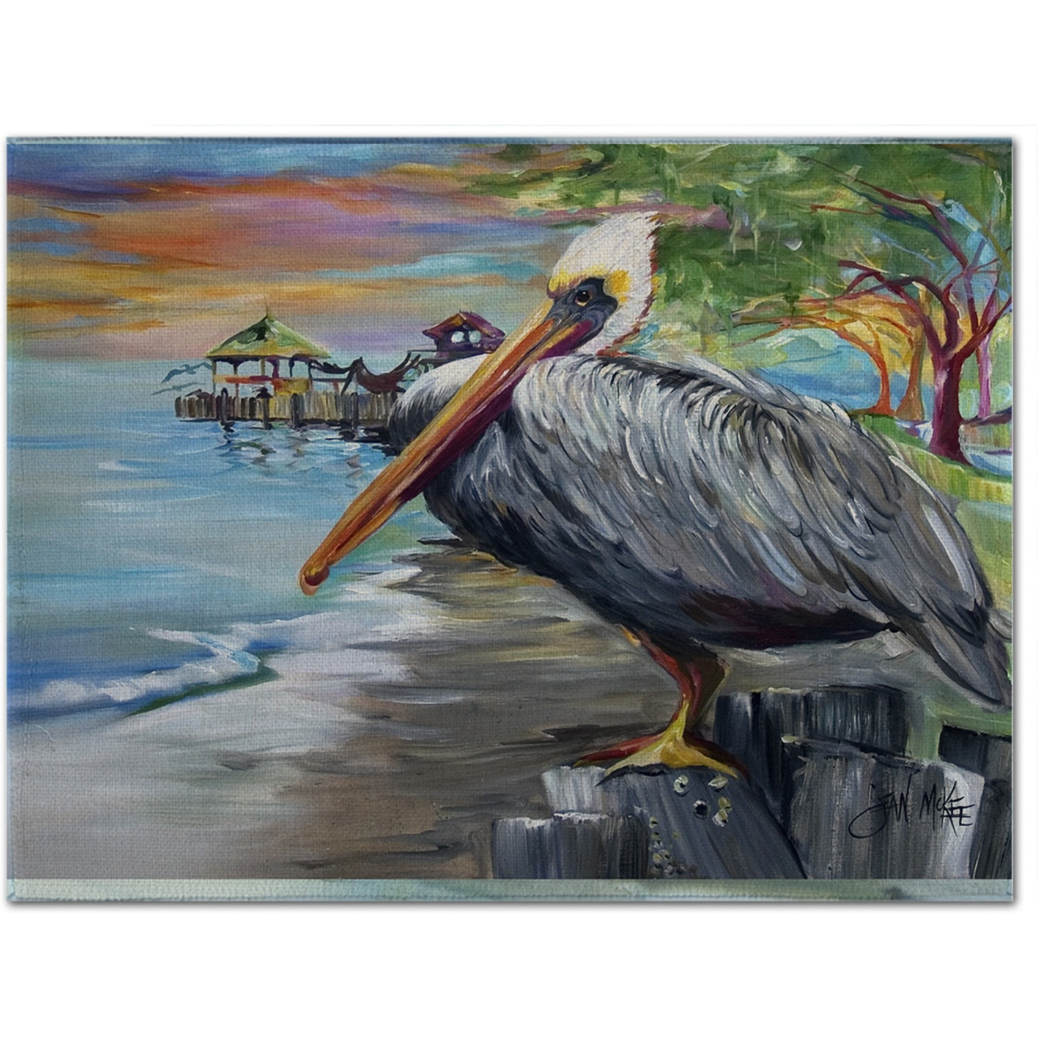 &quotCaroline's Treasures JMK1021PLMT Pelican View Fabric Placemat, Multicolor"