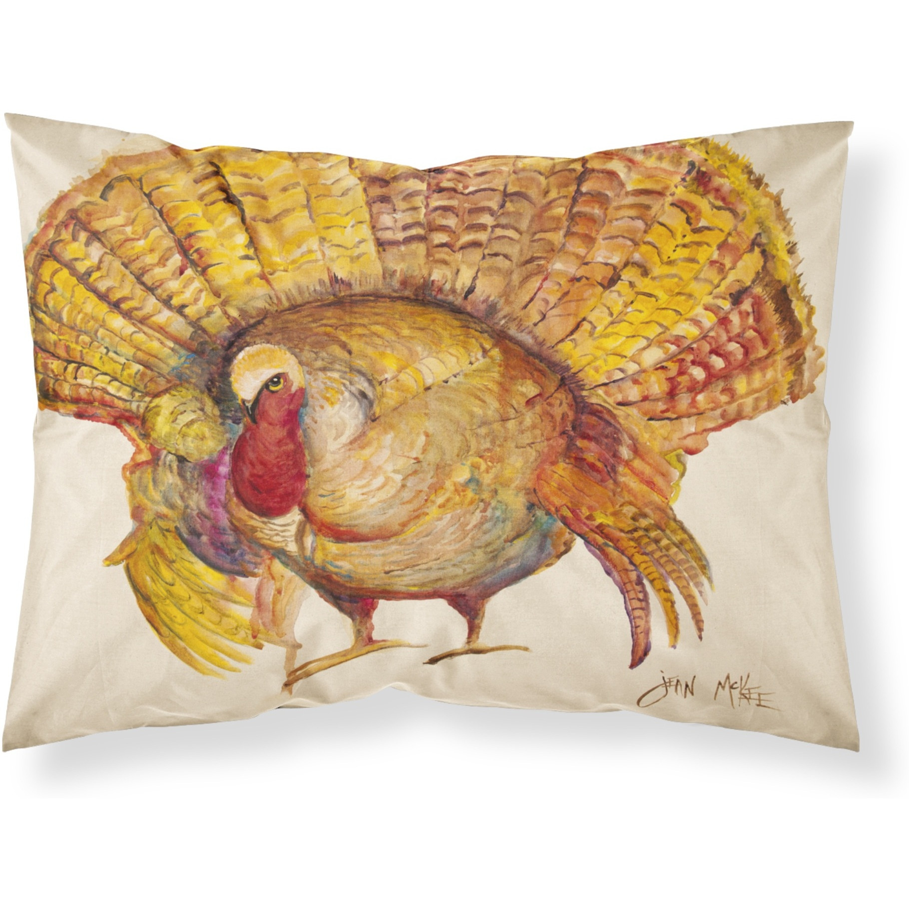 &quotCaroline's Treasures JMK1023PILLOWCASE Turkey Fabric Standard Pillowcase, Large, Multicolor"