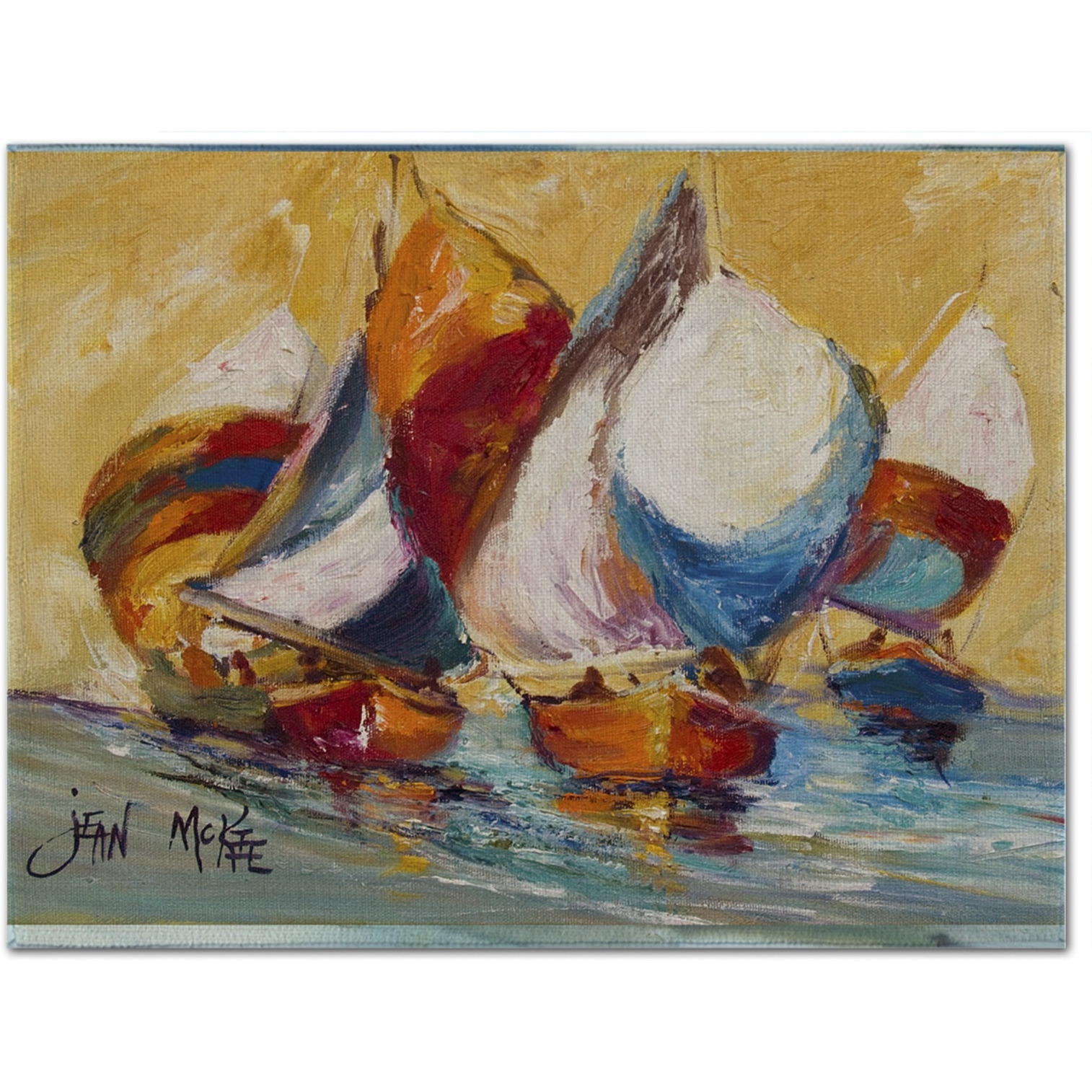 &quotCaroline's Treasures JMK1029PLMT Boat Race Fabric Placemat, Multicolor"