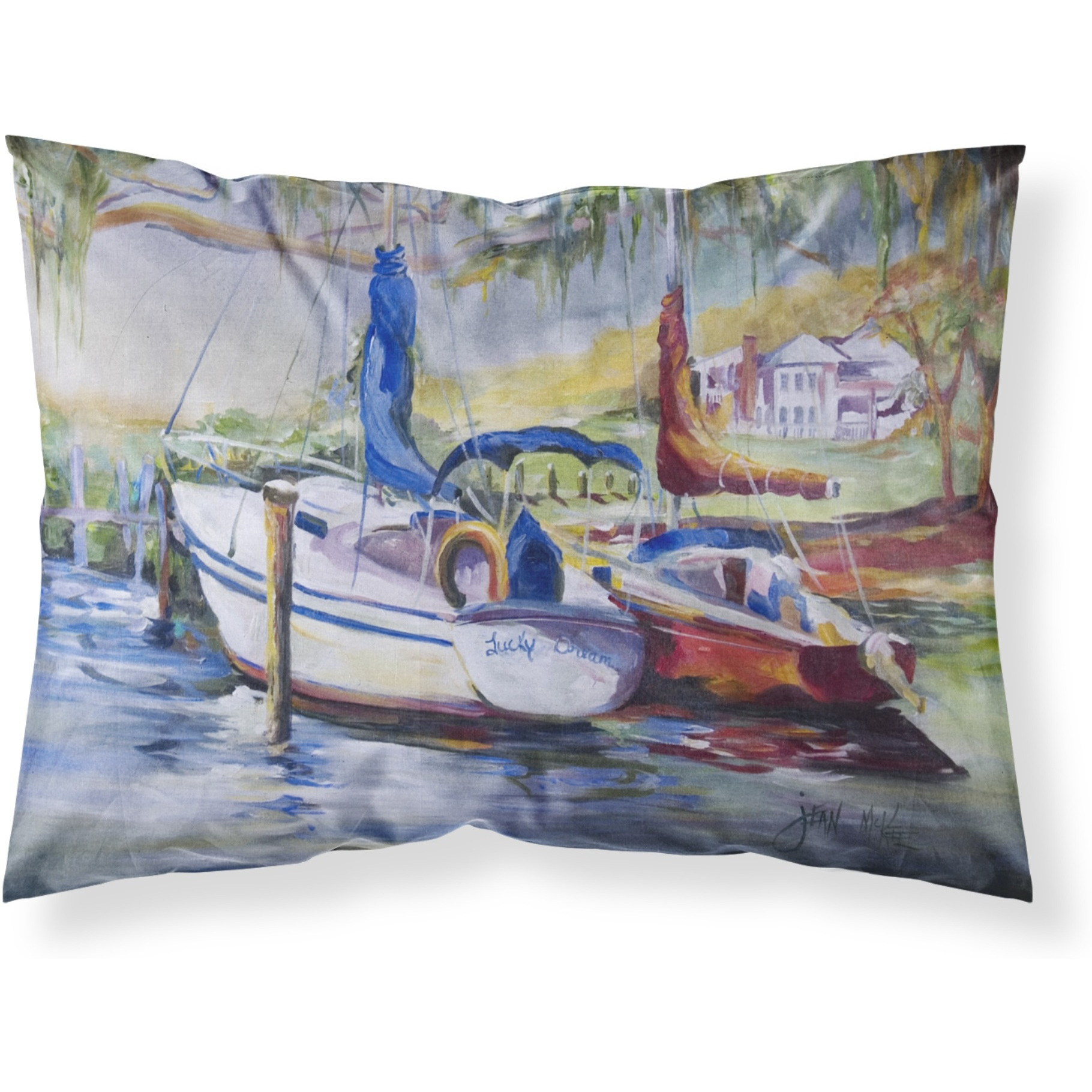 &quotCaroline's Treasures JMK1053PILLOWCASE Lucky Dream Sailboat Fabric Standard Pillowcase, Large, Multicolor"