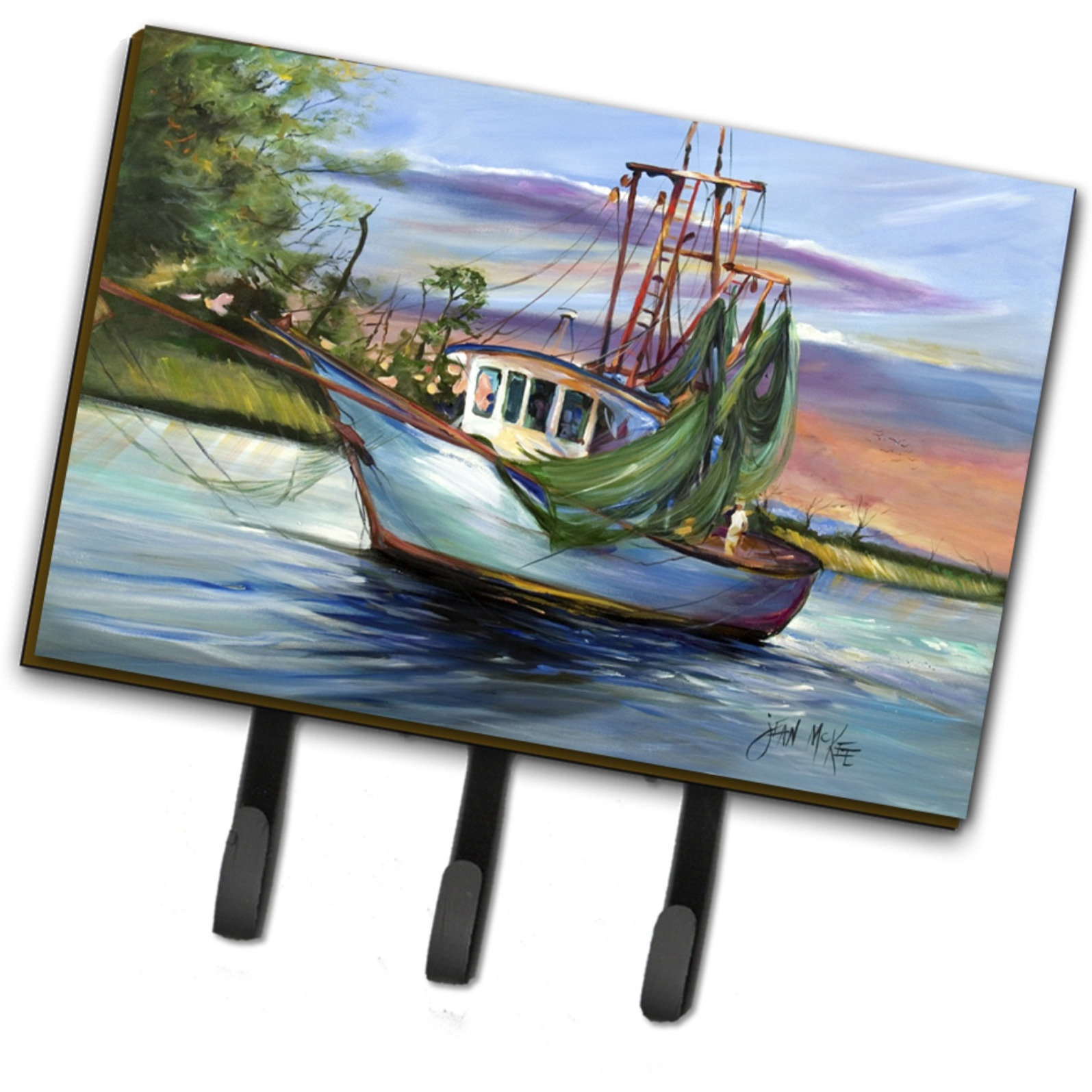 &quotCaroline's Treasures JMK1059TH68 Jeannie Shrimp Boat Leash or Key Holder, Large, Multicolor"