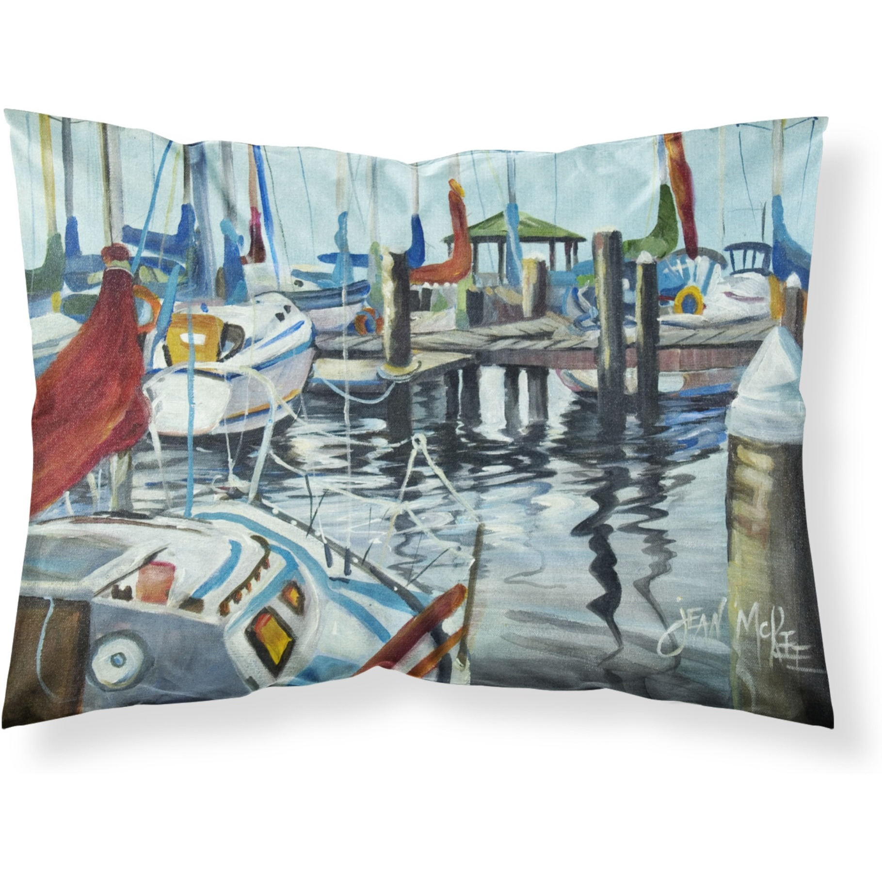 &quotCaroline's Treasures JMK1065PILLOWCASE Orange Sail Sailboats Fabric Standard Pillowcase, Large, Multicolor"