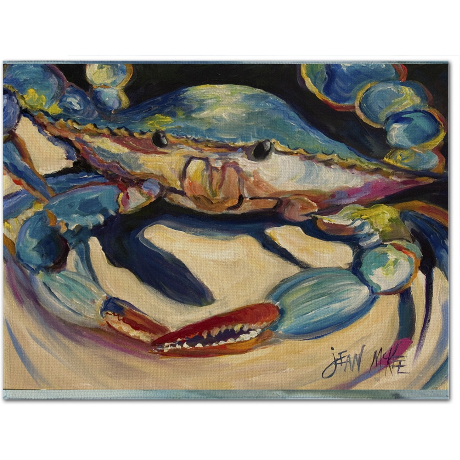 &quotCaroline's Treasures JMK1094PLMT Blue Crab Fabric Placemat, Multicolor"