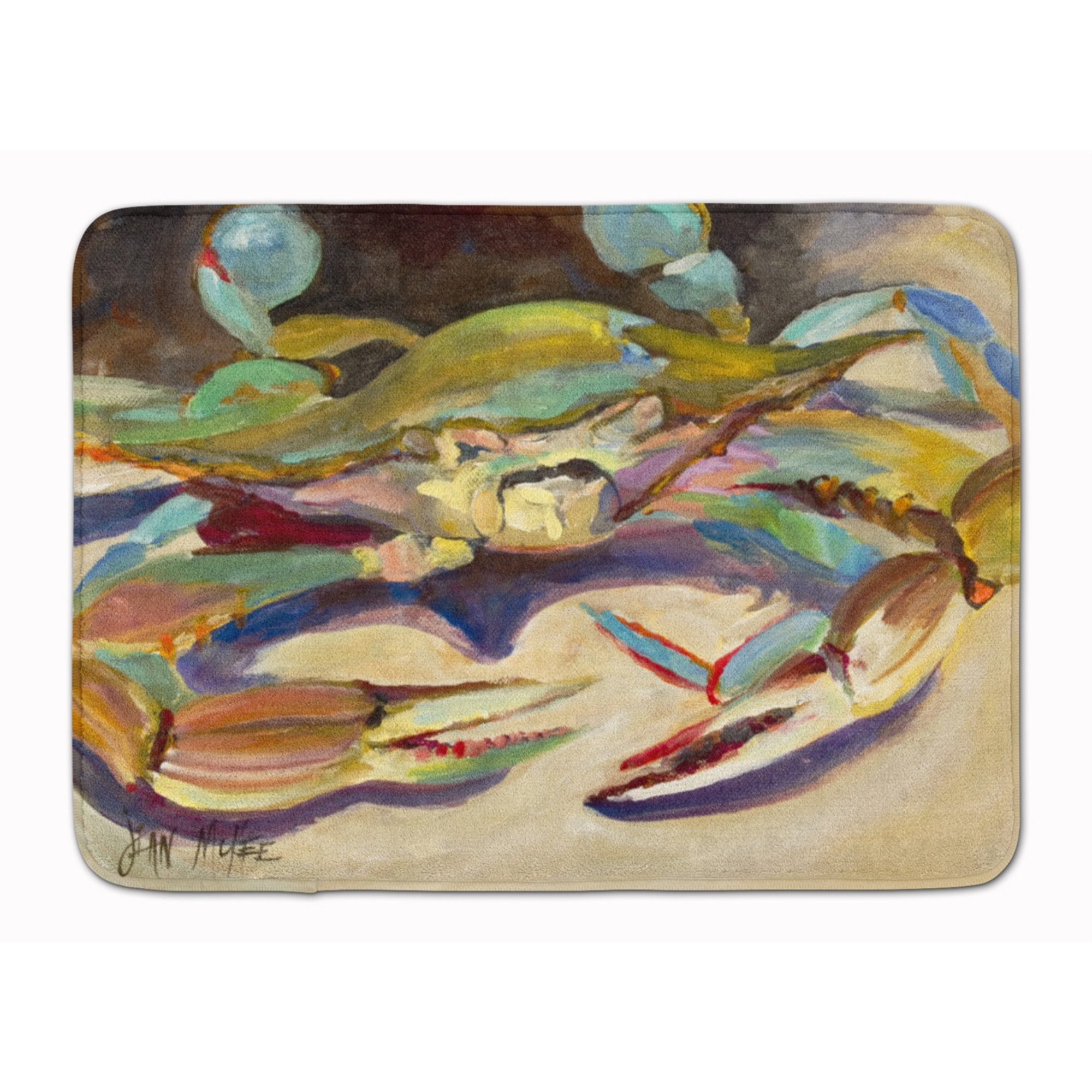 &quotCaroline's Treasures Blue Crab Tail Fin Floor Mat, 19"" x 27"", Multicolor"