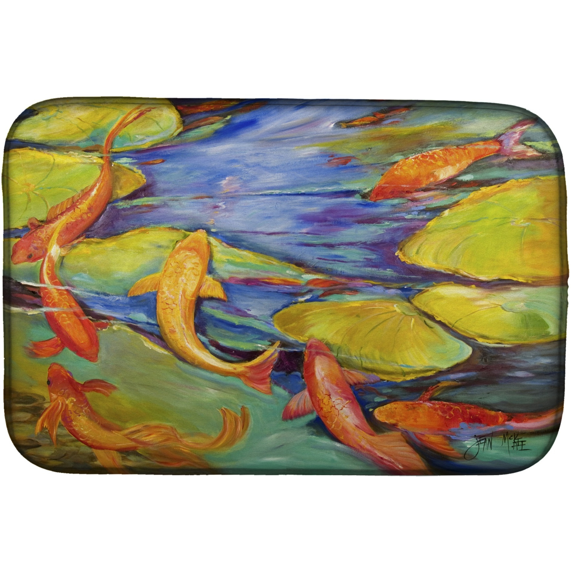 &quotCaroline's Treasures Koi Dish Drying Mat, 14"" x 21"", Multicolor"
