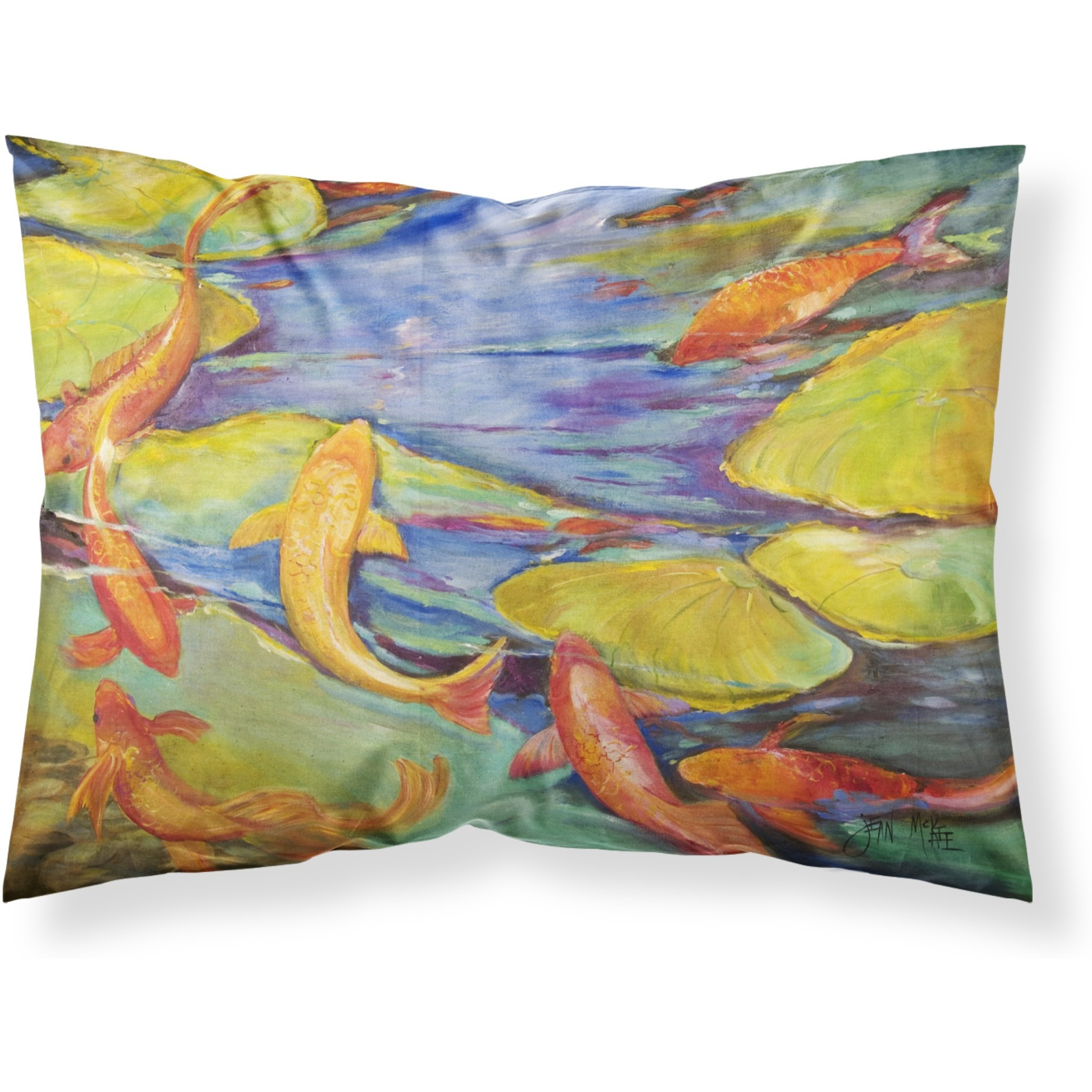 &quotCaroline's Treasures JMK1115PILLOWCASE Koi Fabric Standard Pillowcase, Large, Multicolor"