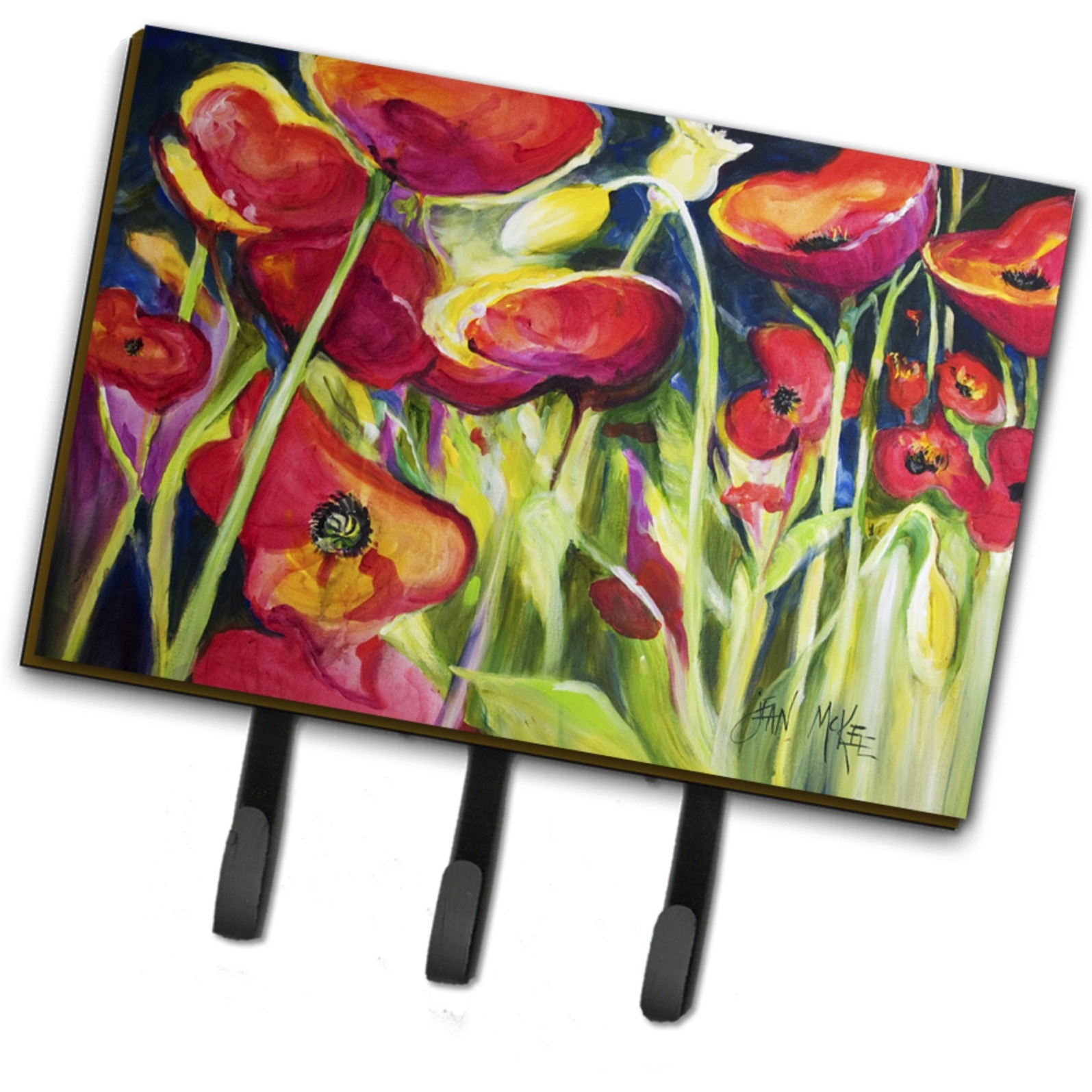 &quotCaroline's Treasures JMK1121TH68 Red Poppies Leash or Key Holder, Large, Multicolor"
