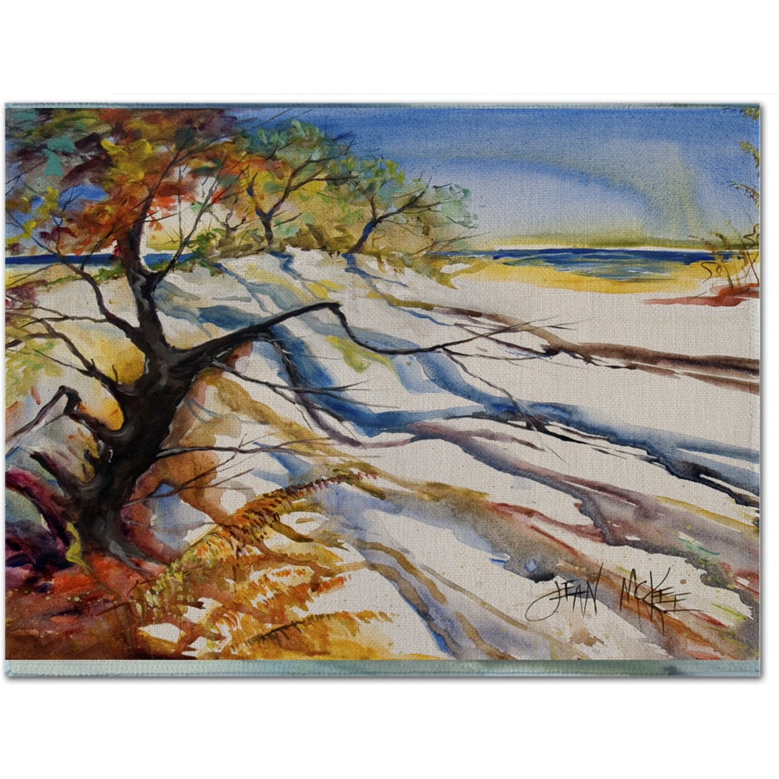 &quotCaroline's Treasures JMK1124PLMT Sand Dune Fabric Placemat, Multicolor"
