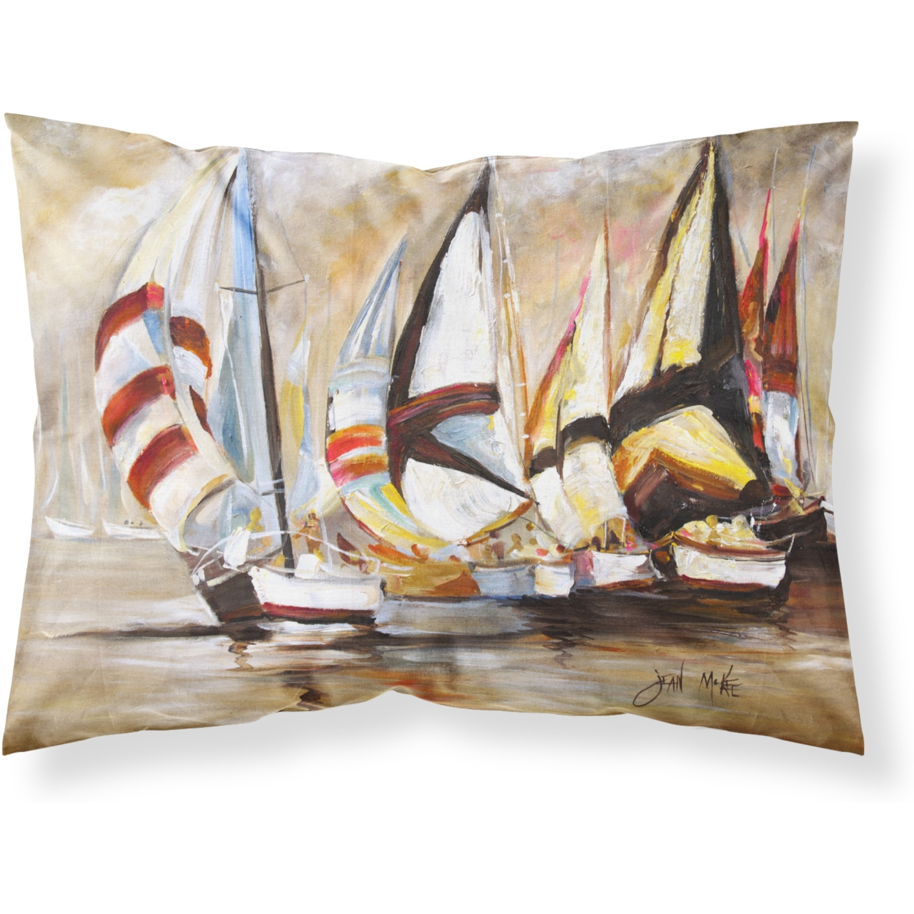 &quotCaroline's Treasures JMK1136PILLOWCASE Boat Binge Sailboats Fabric Standard Pillowcase, Large, Multicolor"