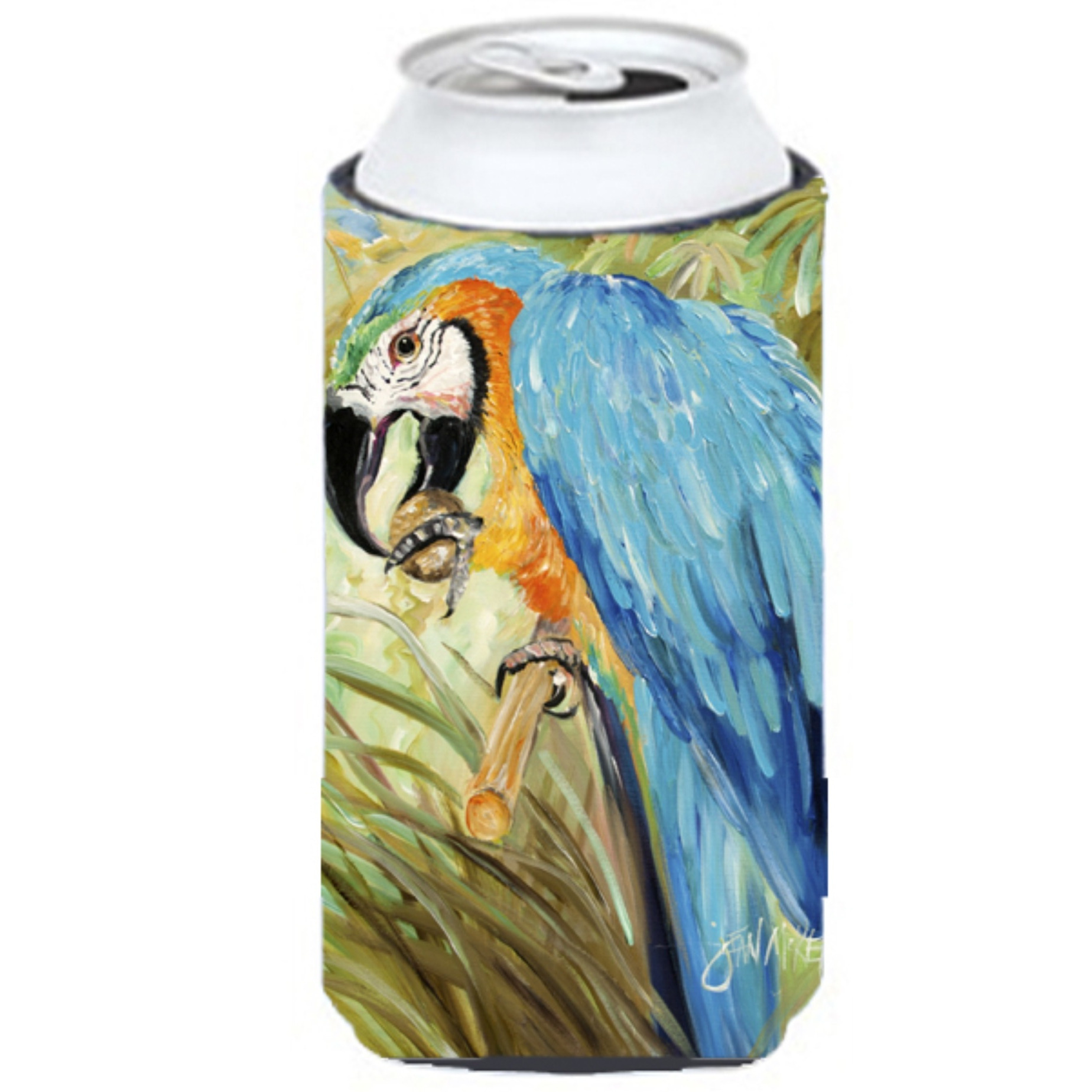 Blue Parrots Tall Boy Beverage Insulator Hugger JMK1147TBC