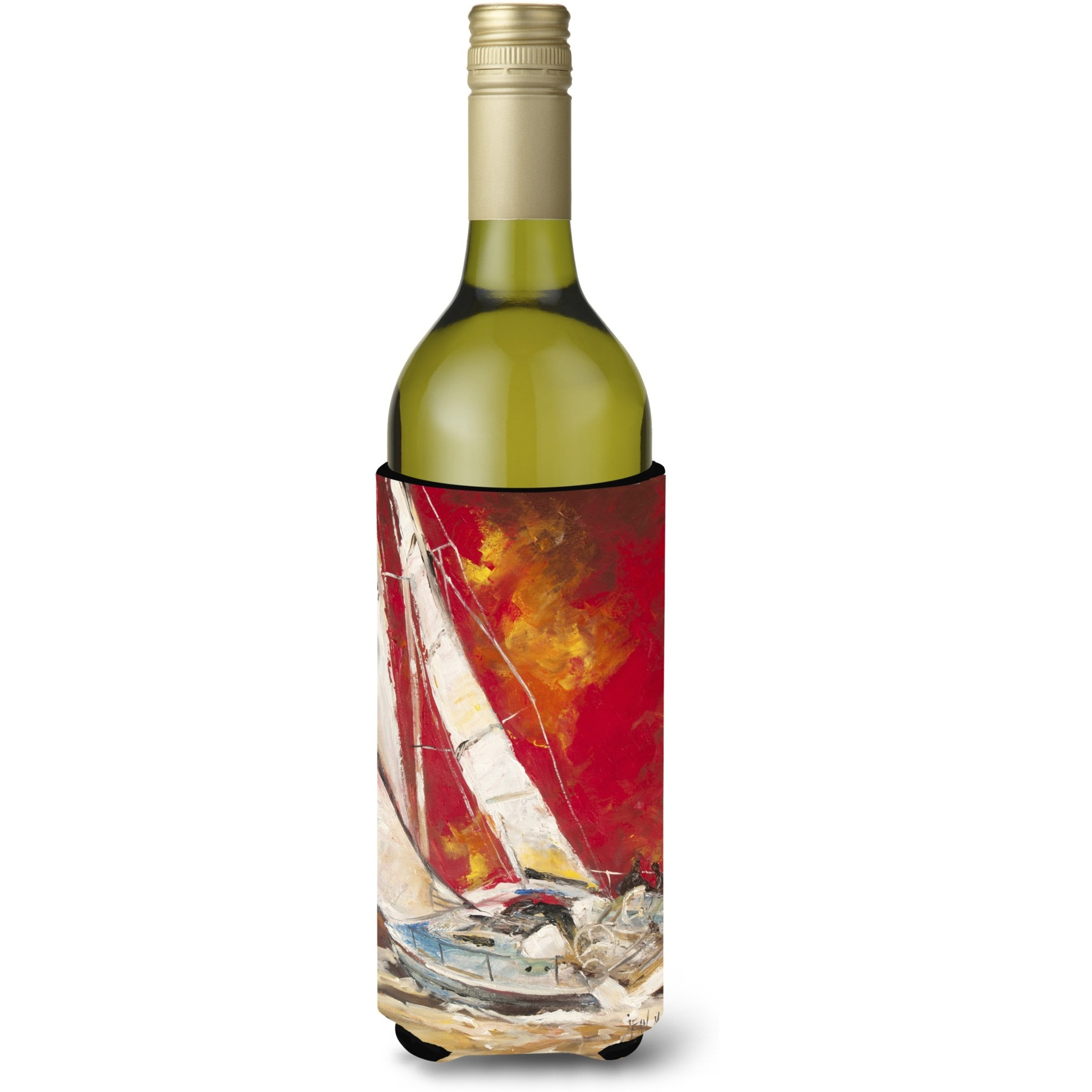 Red Sailboat Wine Bottle Beverage Insulator Hugger JMK1154LITERK