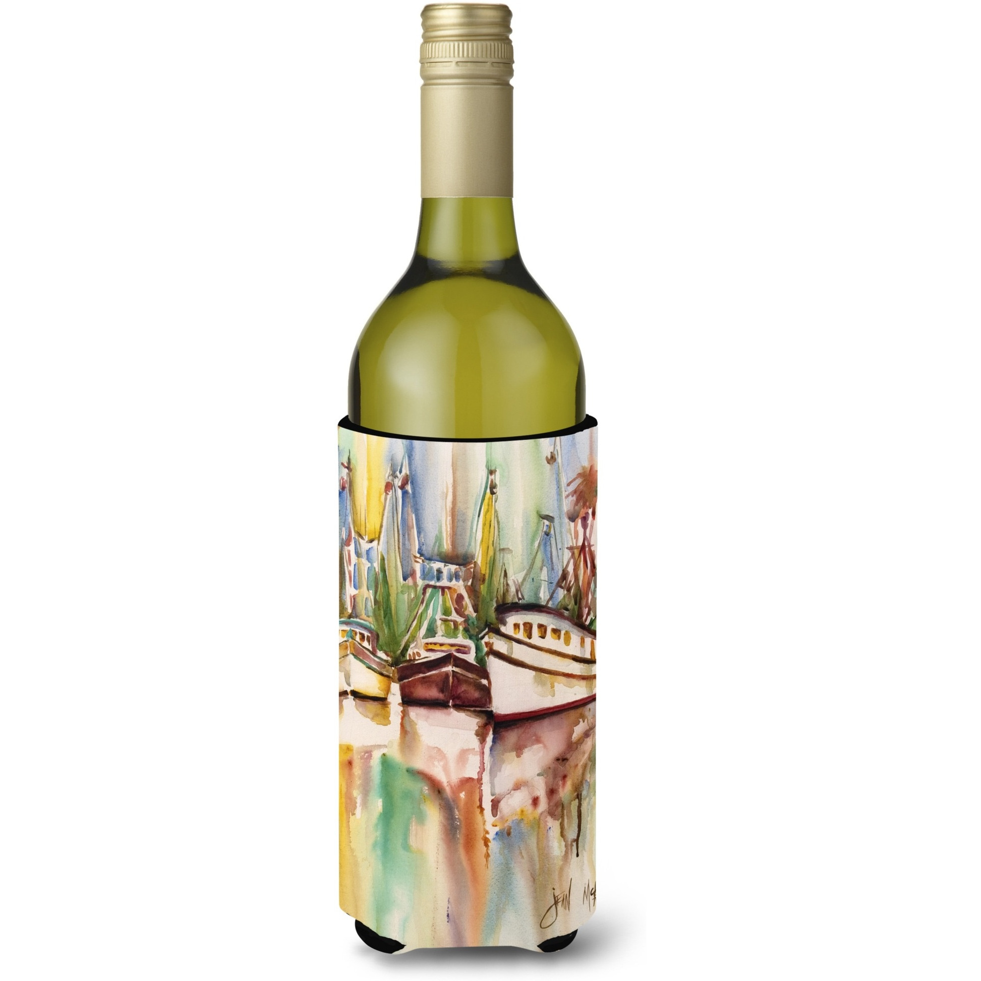 Ocean Springs Deep Sea Fishing Boats Wine Bottle Beverage Insulator Hugger JMK1157LITERK