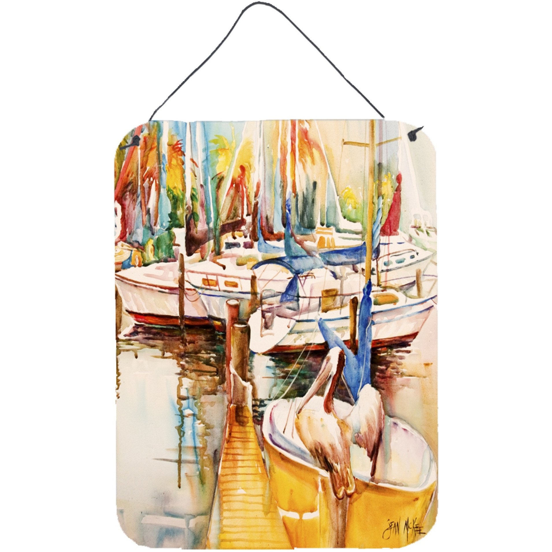 &quotCaroline's Treasures Sailboats and Pelicans Wall or Door Hanging Prints, 16"" x 12"""