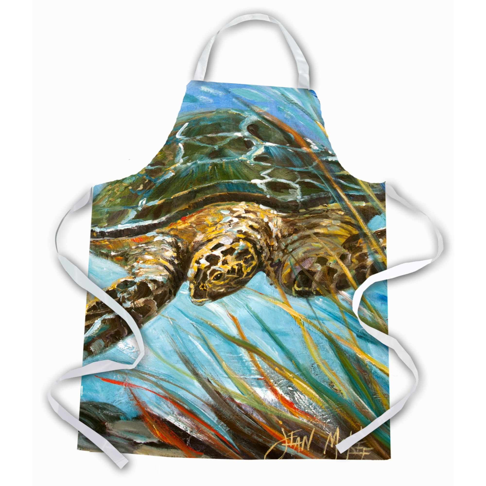 &quotCaroline's Treasures JMK1168APRON Loggerhead Sea Turtle Apron, Large, Multicolor"