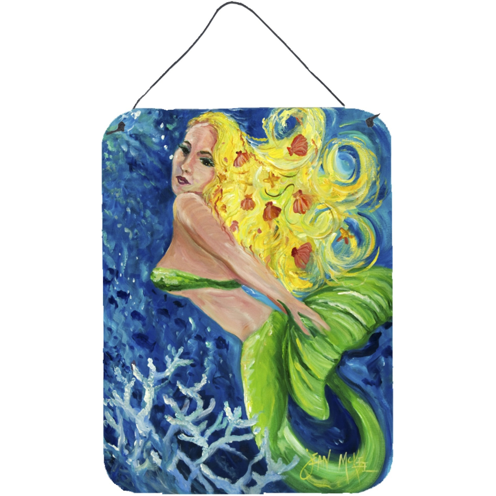 &quotCaroline's Treasures Blonde Mermaid Wall or Door Hanging Prints, 16"" x 12"""
