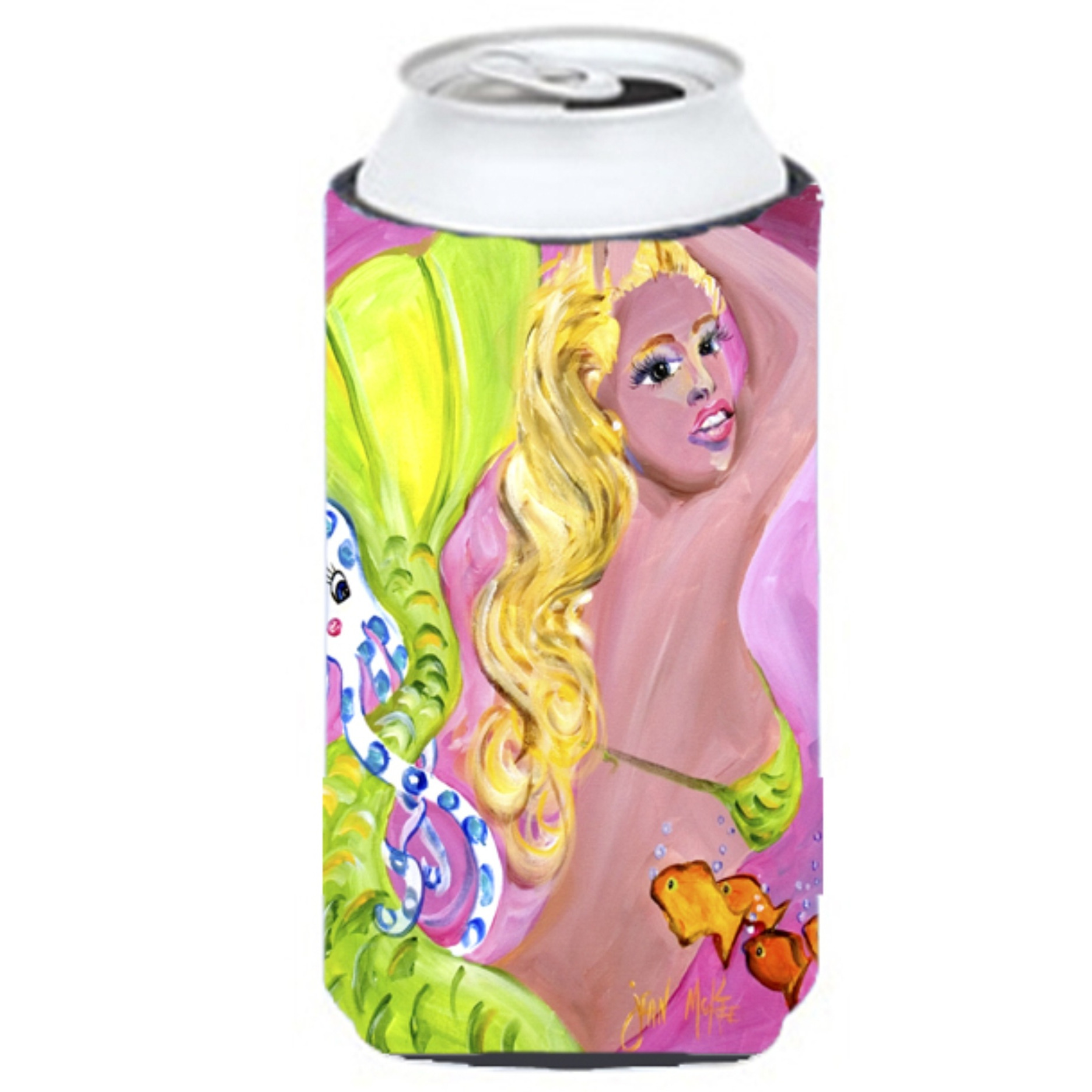 Pink Mermaid Tall Boy Beverage Insulator Hugger JMK1183TBC