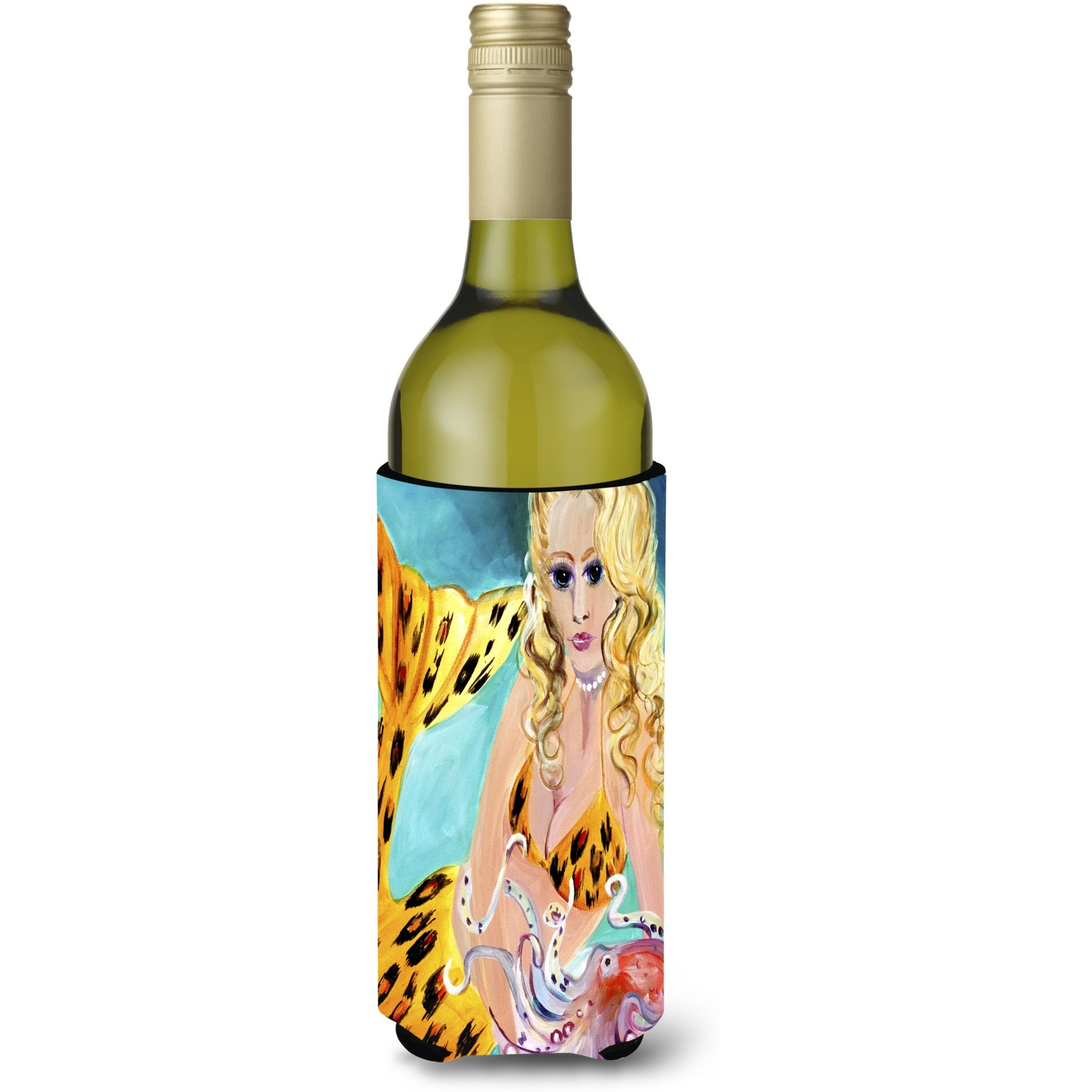 Teal Mermaid Wine Bottle Beverage Insulator Hugger JMK1184LITERK