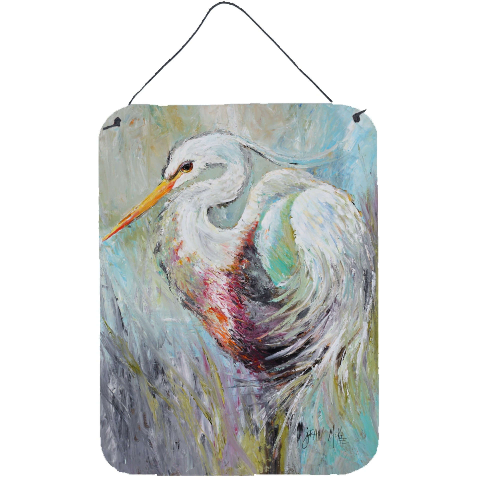&quotCaroline's Treasures JMK1189DS1216 White Egret Wall or Door Hanging Prints, 16"" x 12"""