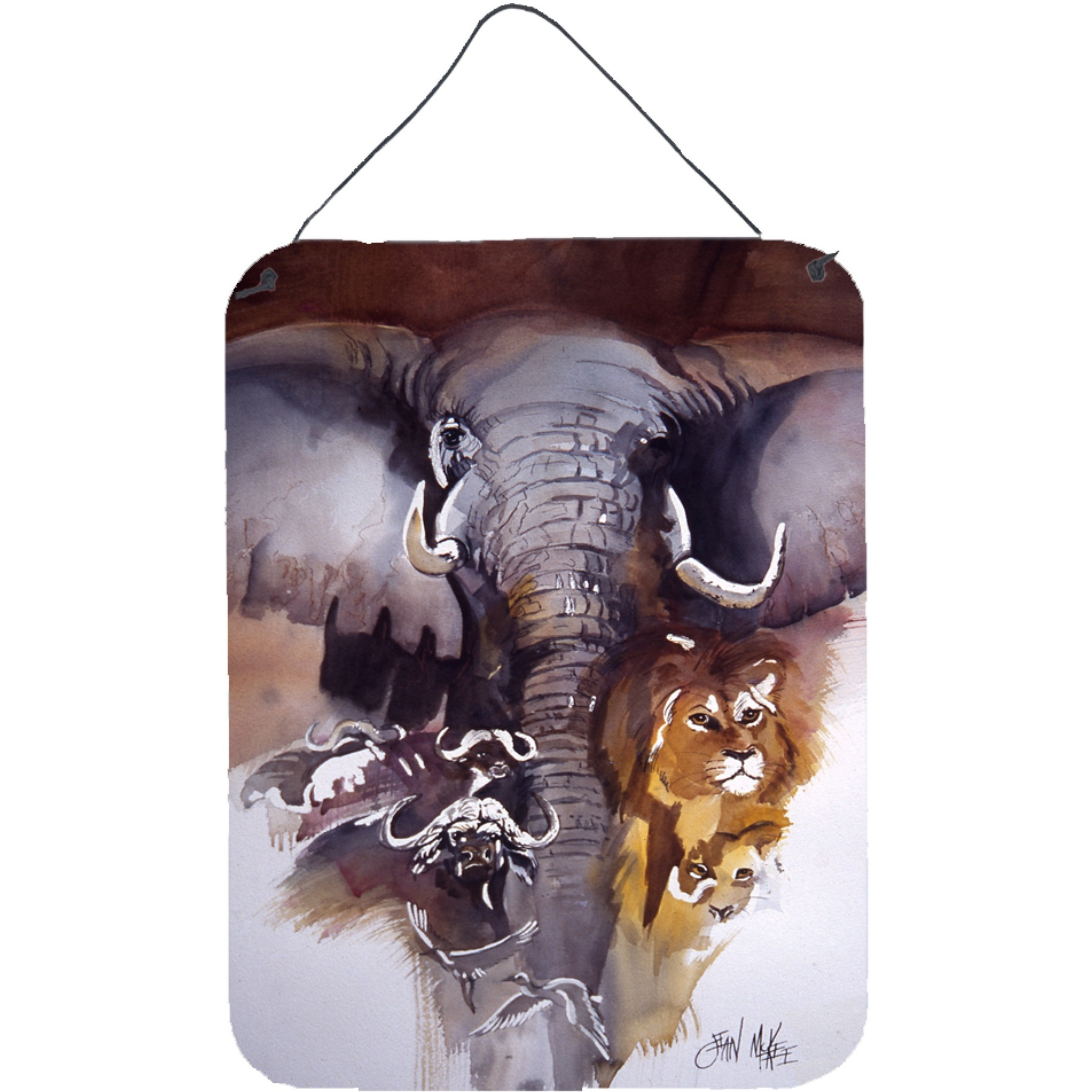 &quotCaroline's Treasures Elephant, Lions and More Wall or Door Hanging Prints, 16"" x 12"""