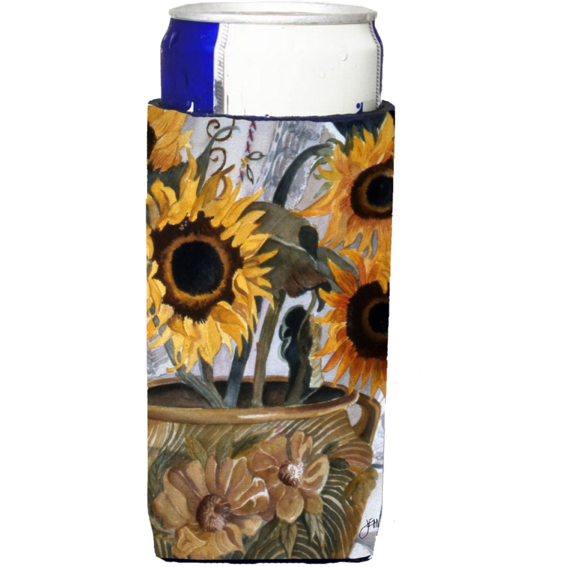 Pot of Sunflowers Ultra Beverage Insulators for slim cans JMK1202MUK