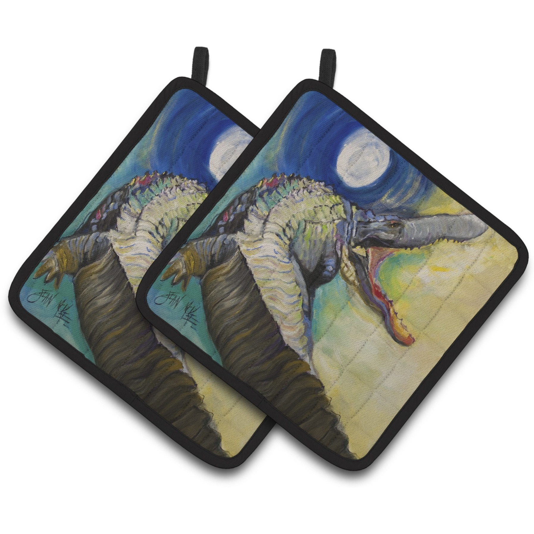 &quotCaroline's Treasures Alligator Pair of Pot Holders JMK1207PTHD, 7.5HX7.5W, Multicolor"