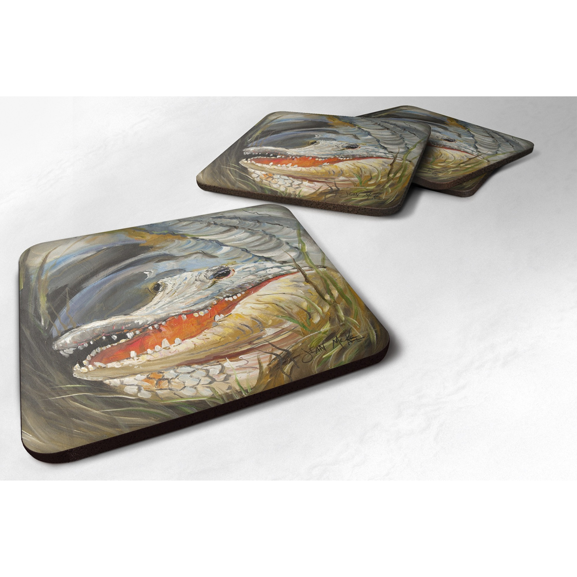 &quotCaroline's Treasures JMK1208FC Alligator Foam Coaster (Set of 4), 3.5"" H x 3.5"" W, Multicolor"