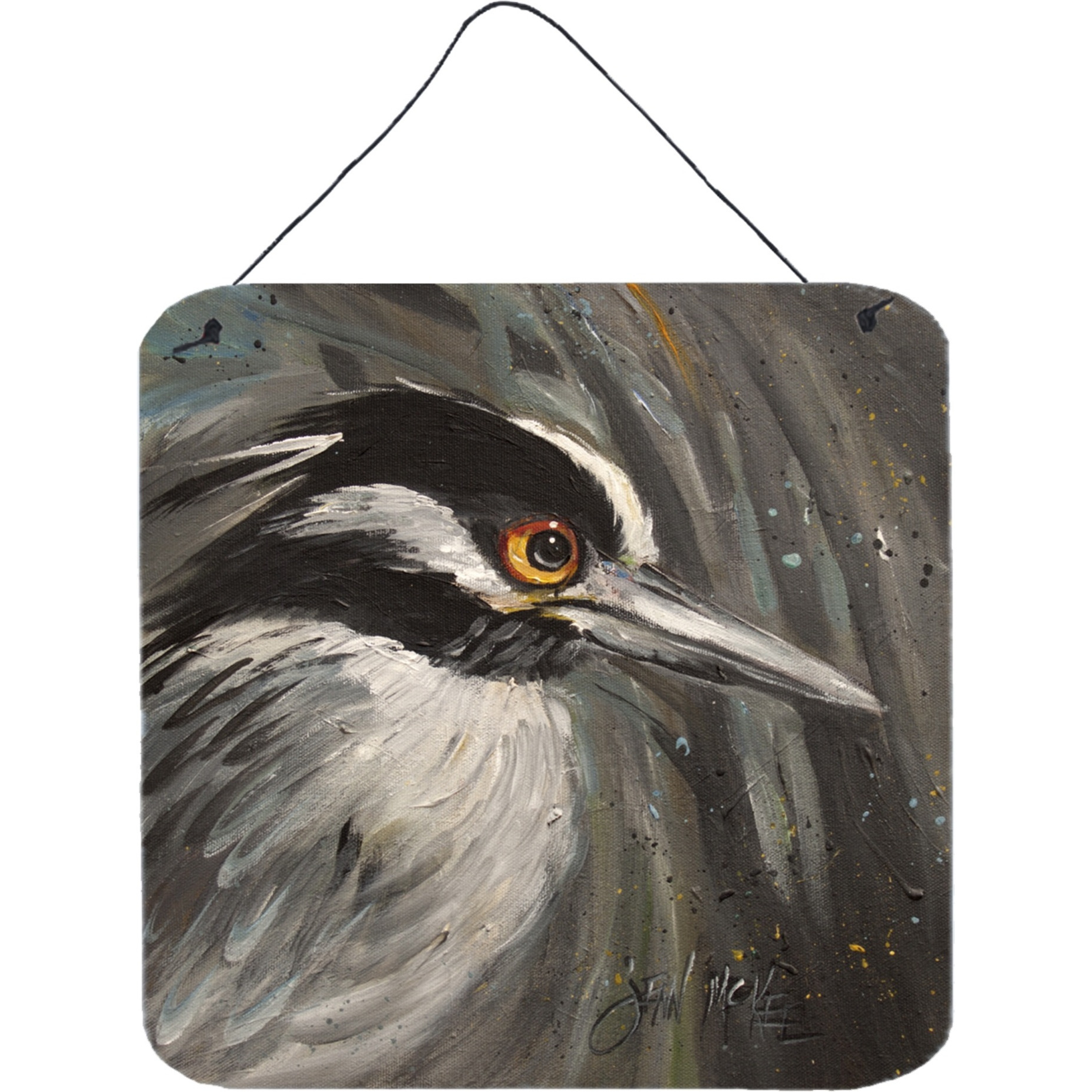 &quotCaroline's Treasures Night Heron Wall or Door Hanging Prints, 6 x 6"""