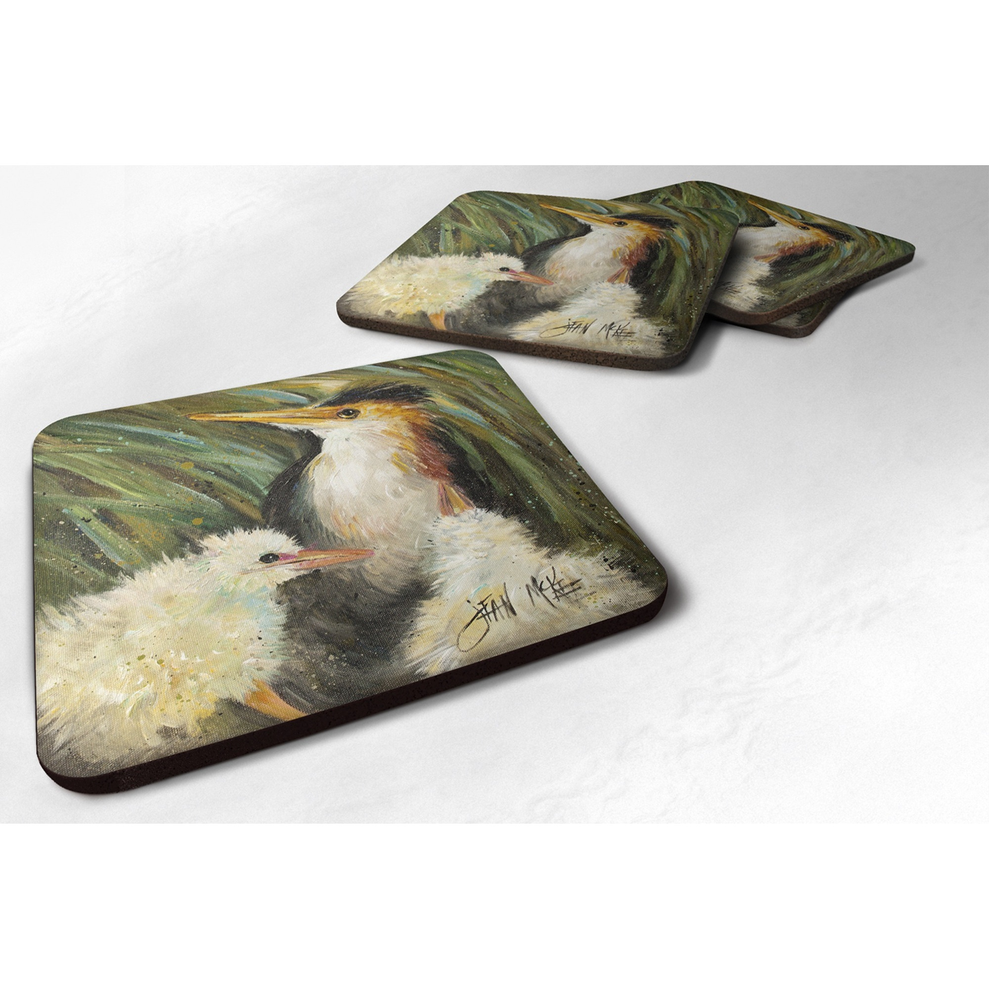 &quotCaroline's Treasures JMK1225FC Happy Family Foam Coaster (Set of 4), 3.5"" H x 3.5"" W, Multicolor"