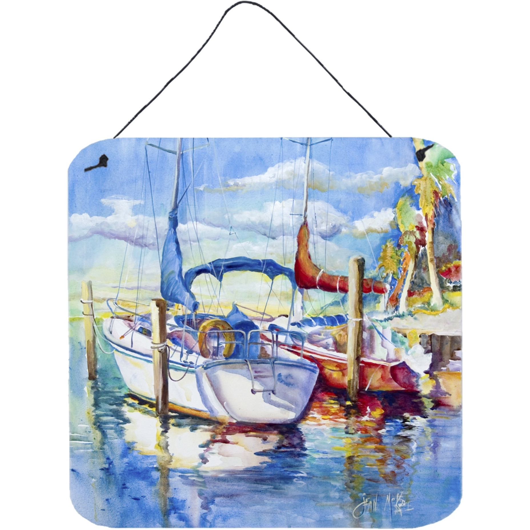 &quotCaroline's Treasures Towering Q Sailboats Wall or Door Hanging Prints, 6 x 6"""